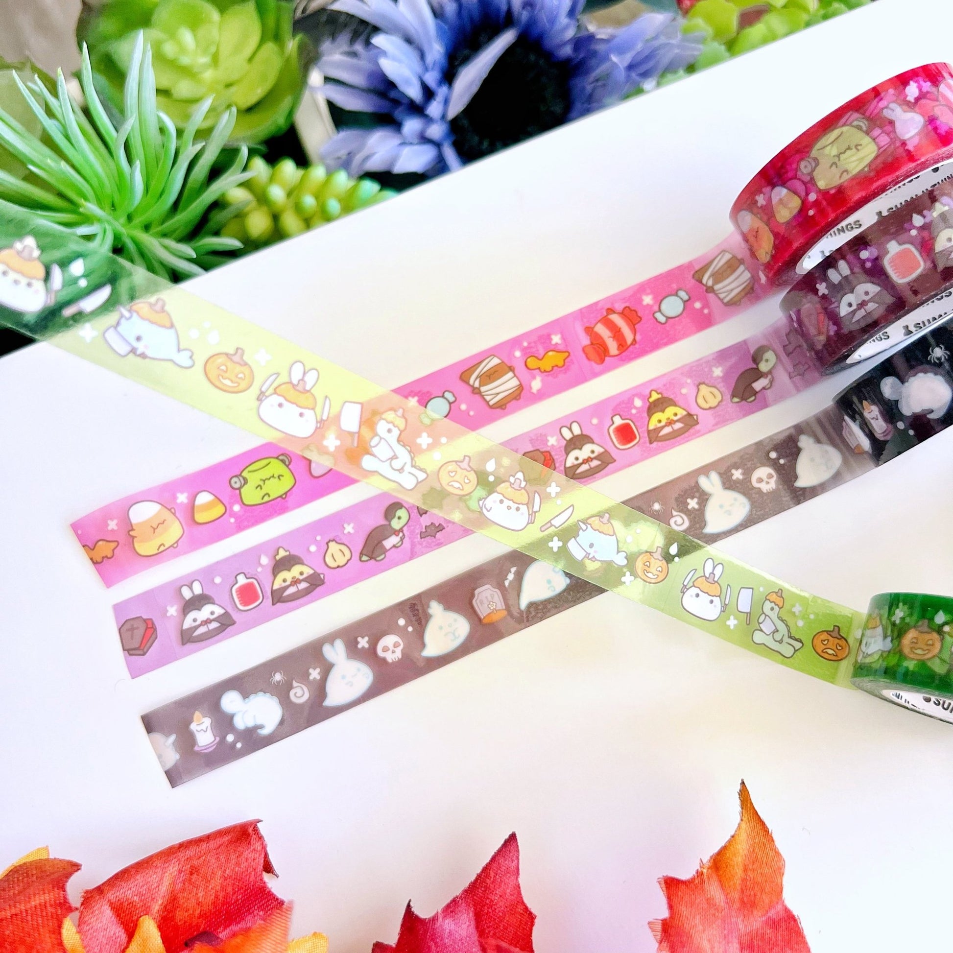 PET Clear Tape - Lil' Stabby Pumpkins- Transparent - 15mm - SumLilThings