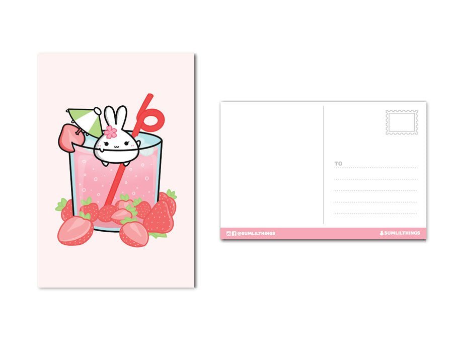 Postcard - Strawberry Soda (Mimi) - SumLilThings