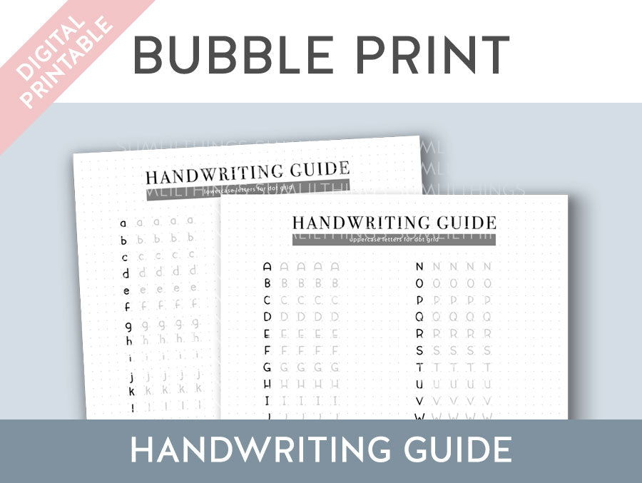 Practice Guide - Bubble Print Handwriting (Digital Product) - SumLilThings