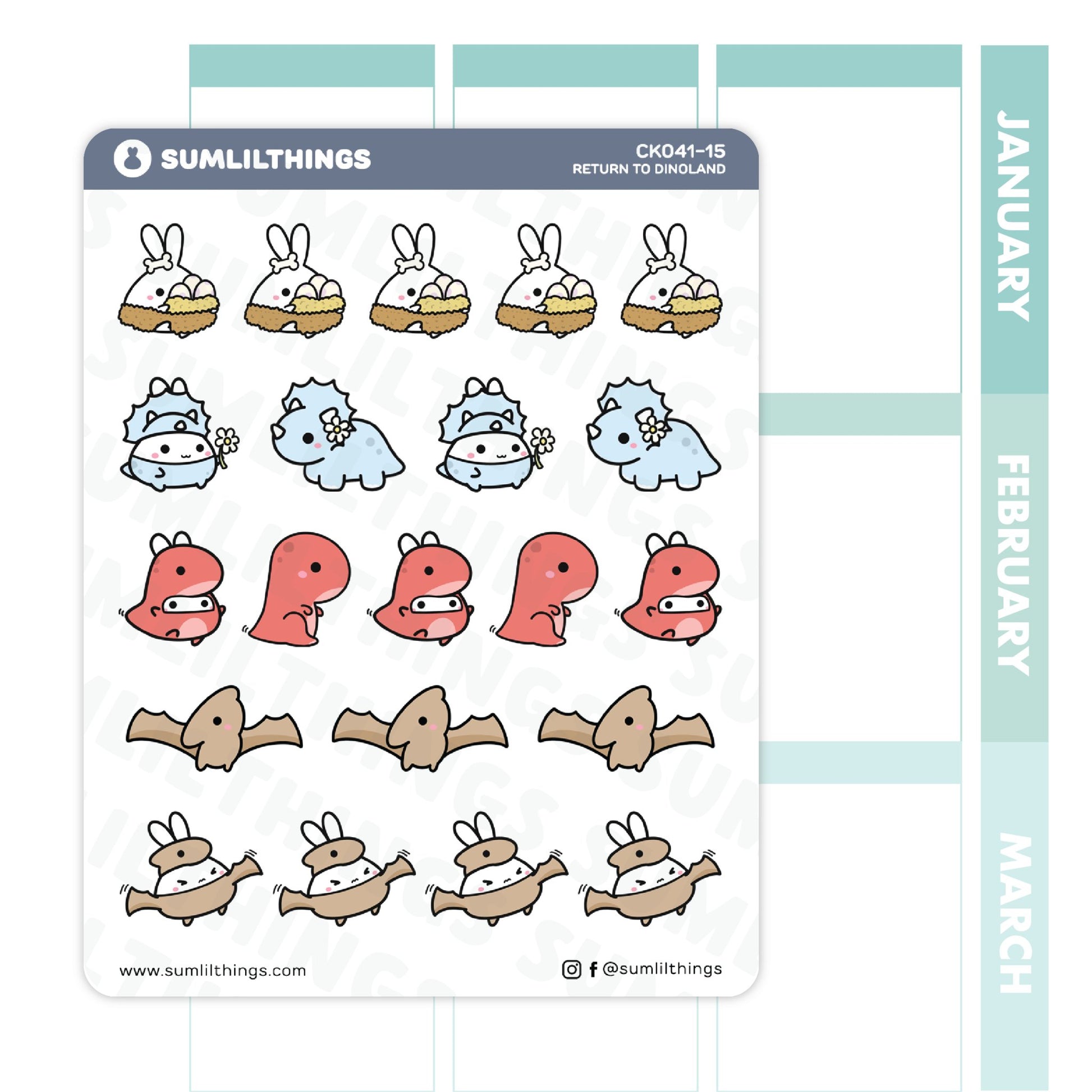 Return to Dinohland Stickers - SumLilThings