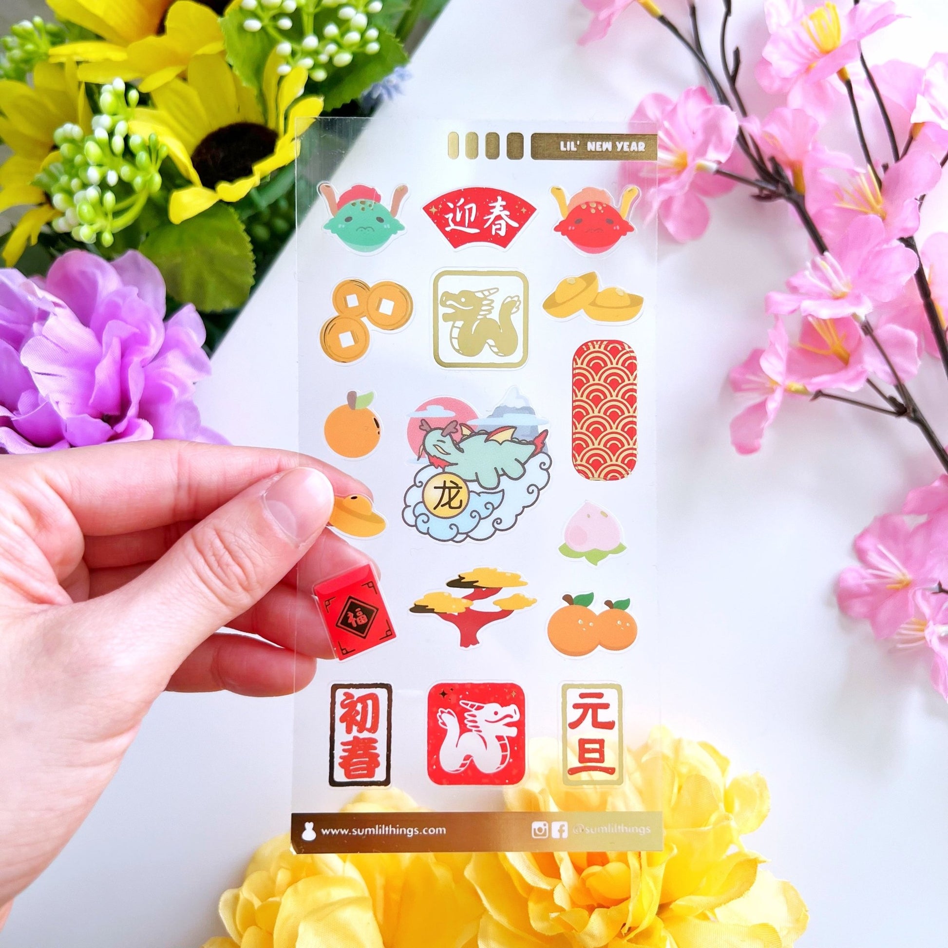 Seal Sticker - Auspicious Dragon - Transparent (Gold Foil) - SumLilThings