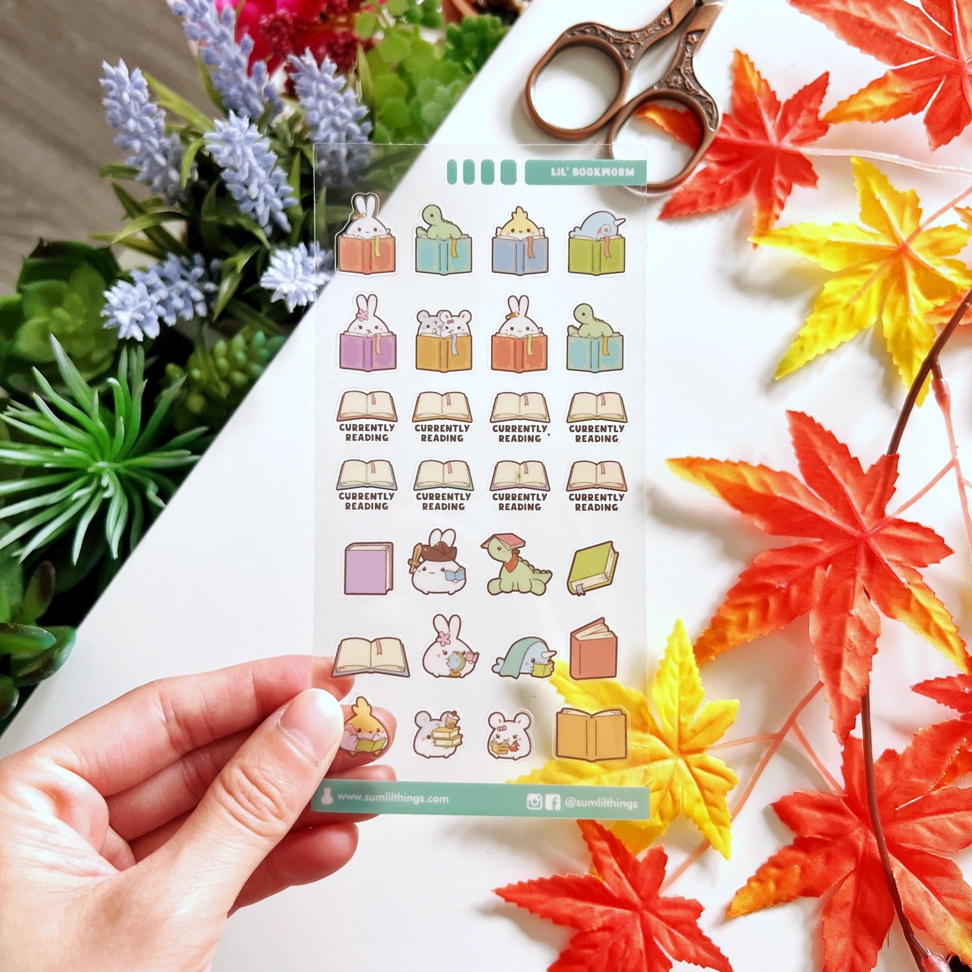 Seal Sticker - Lil' Bookworm - Transparent - SumLilThings