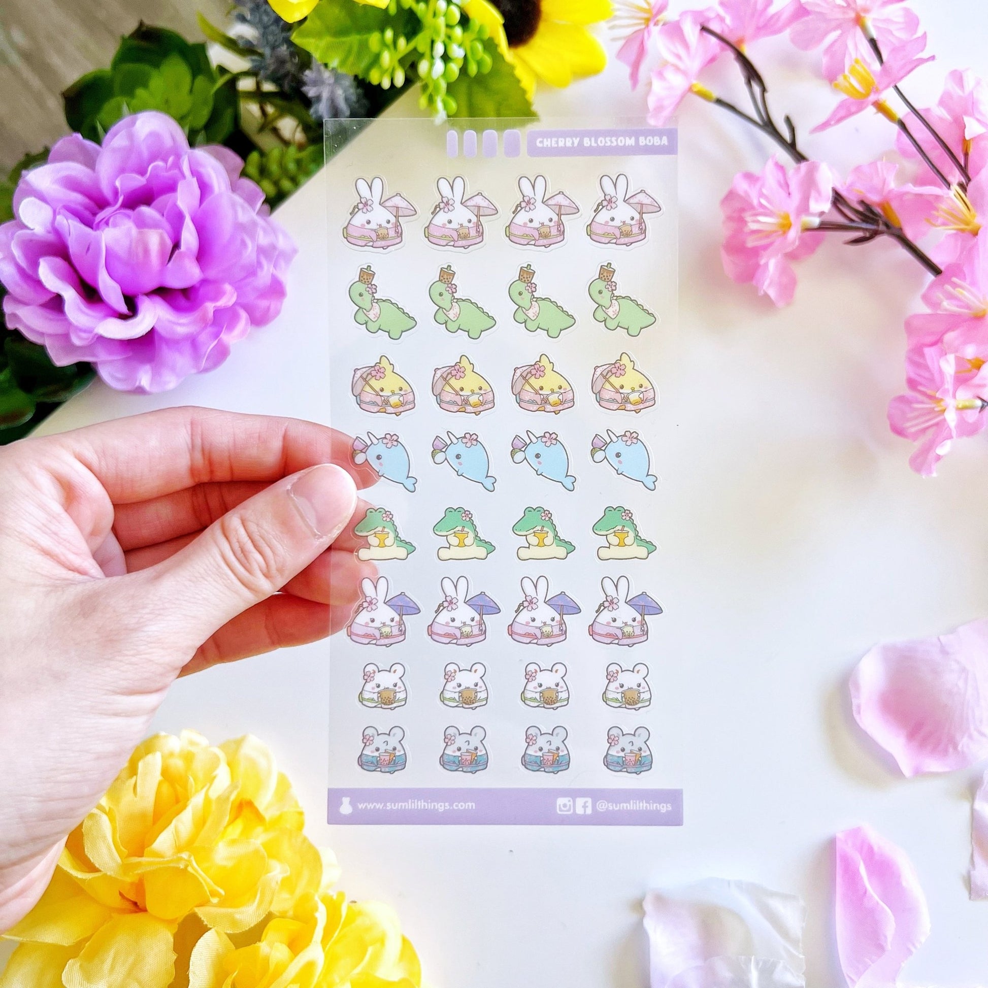 Seal Sticker - Lil' Sakura Boba - Transparent - SumLilThings