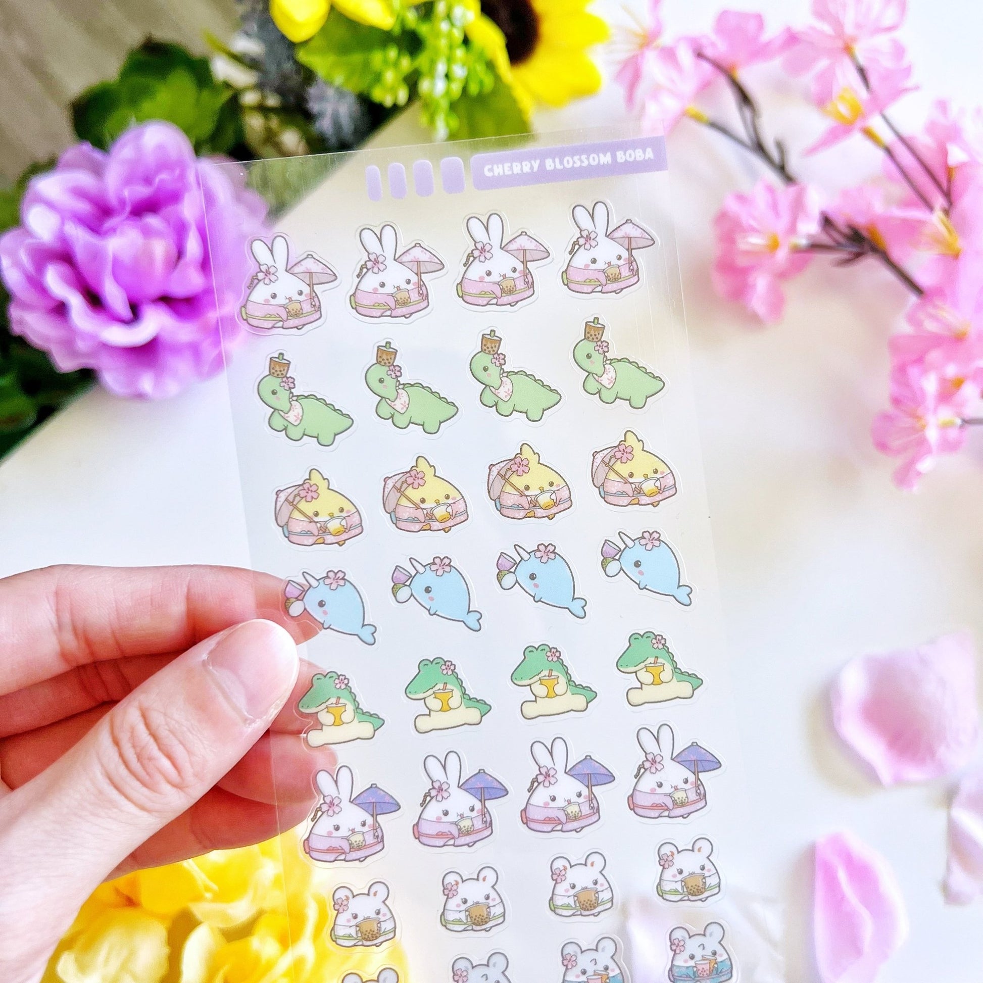 Seal Sticker - Lil' Sakura Boba - Transparent - SumLilThings