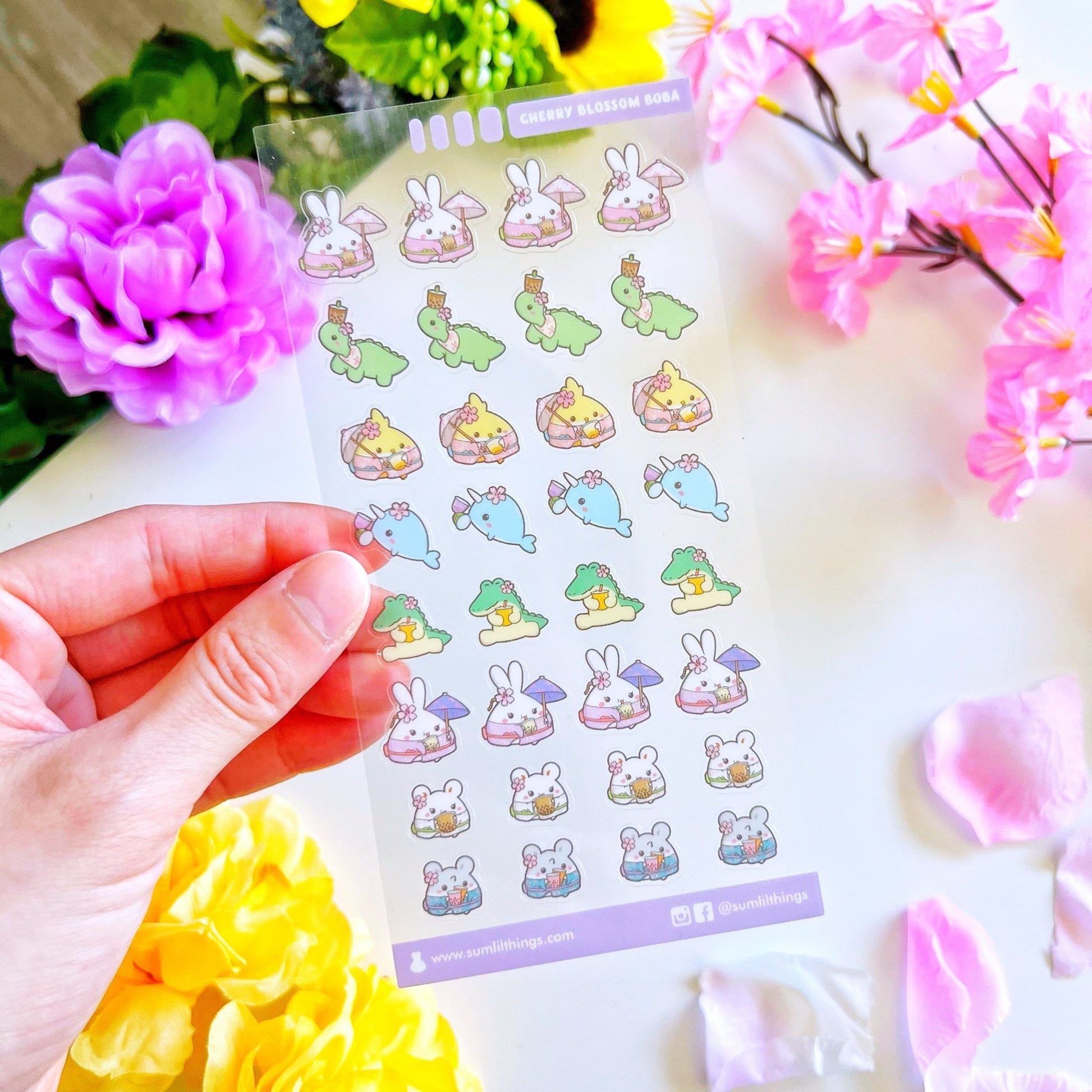 Seal Sticker - Lil' Sakura Boba - Transparent - SumLilThings