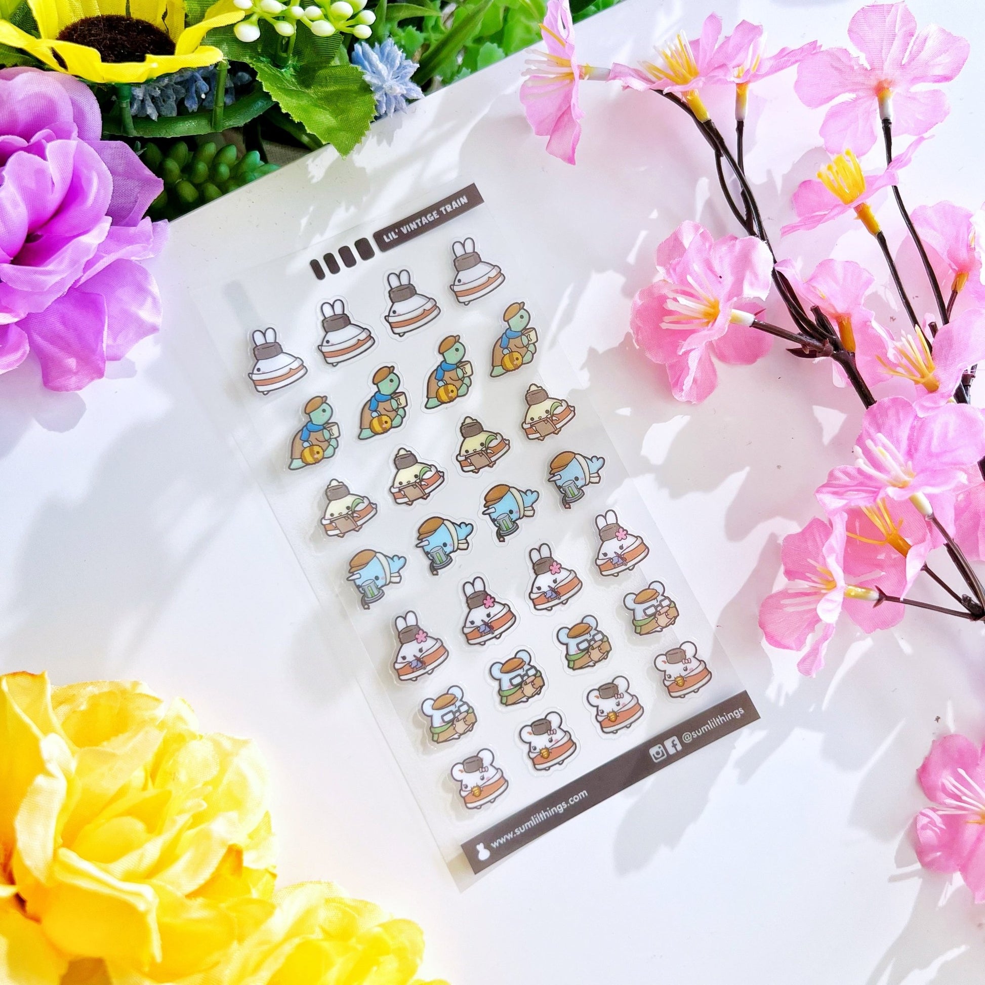 Seal Sticker - Lil' Vintage Train - Transparent - SumLilThings