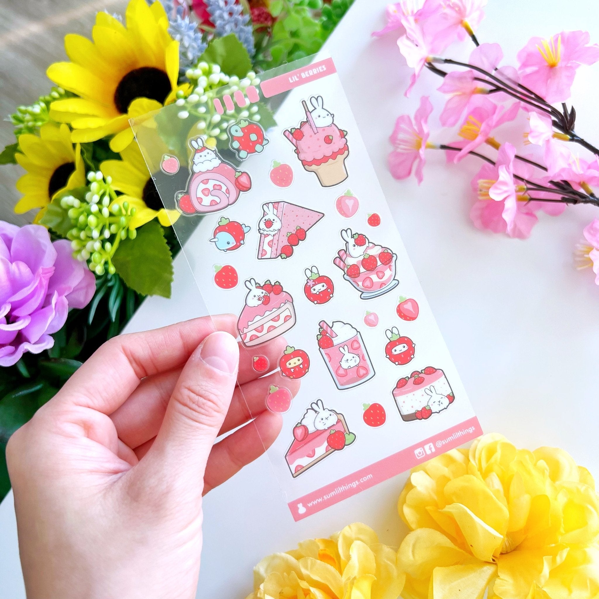 Seal Sticker - Strawberry Desserts - Transparent - SumLilThings