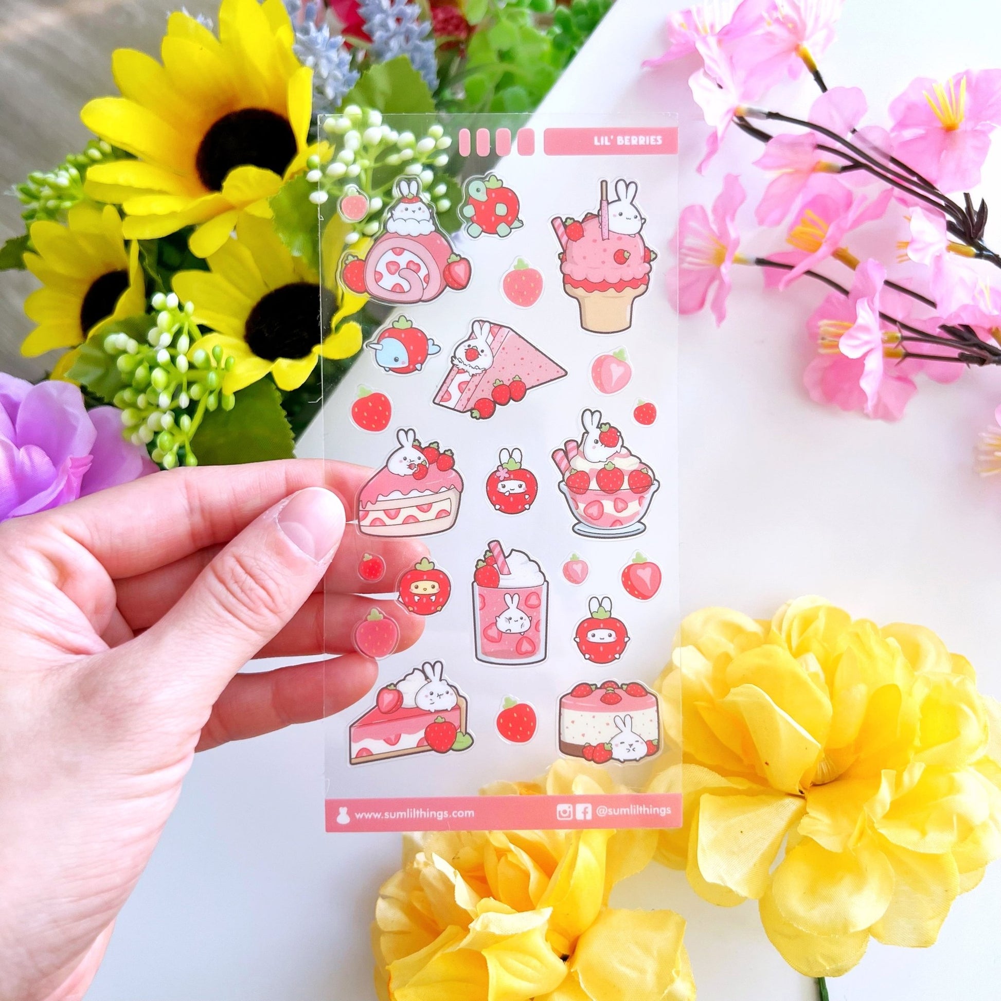 Seal Sticker - Strawberry Desserts - Transparent - SumLilThings
