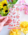 Seal Sticker - Strawberry Desserts - Transparent - SumLilThings
