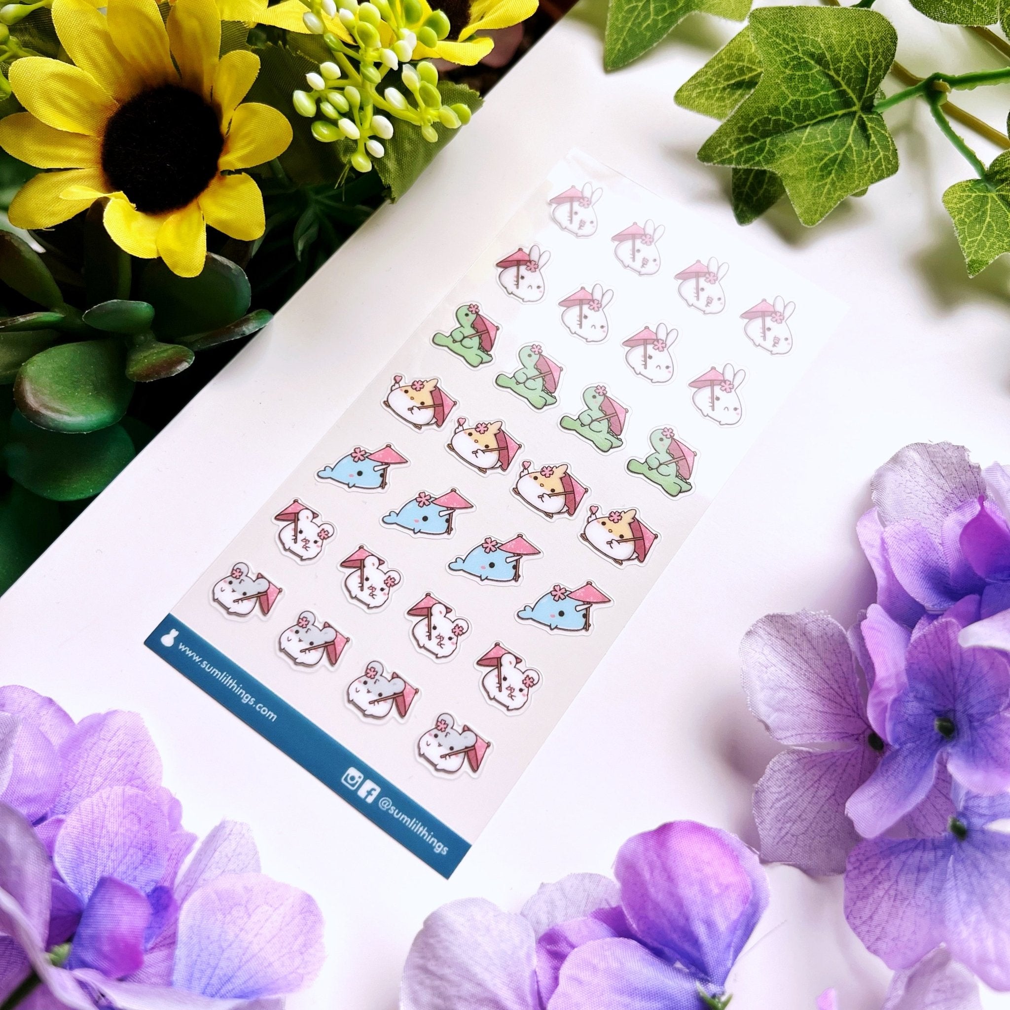 Seal Sticker - Umbrella Sakura - Transparent - SumLilThings