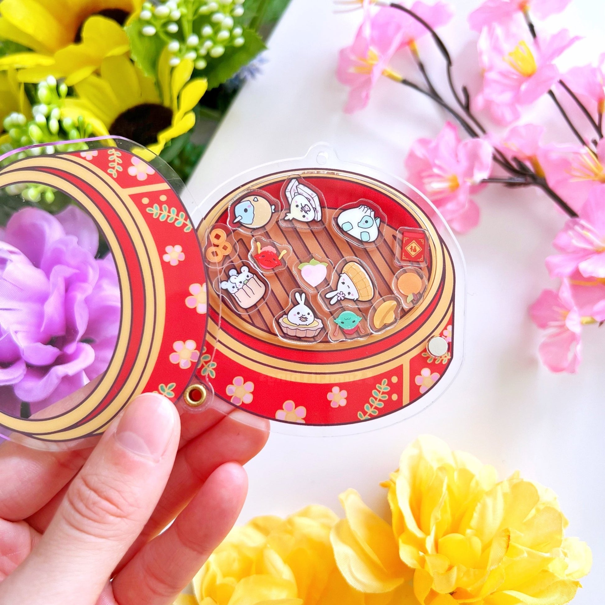 Shaker Keychain - Lucky Lunar Steamer (Refillable) - SumLilThings