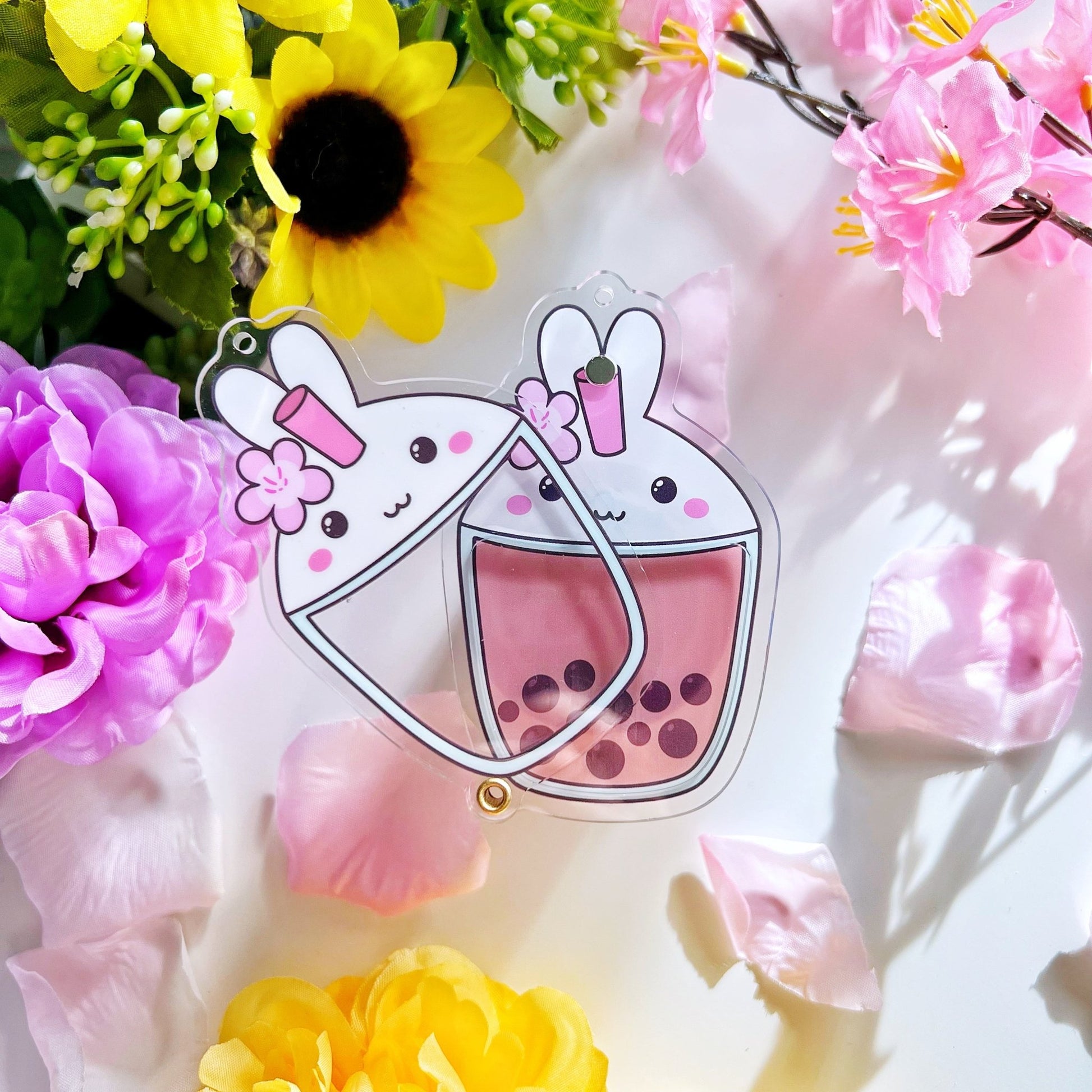 Shaker Keychain - Sakura Boba Cup (Refillable) with Blind Bag - SumLilThings