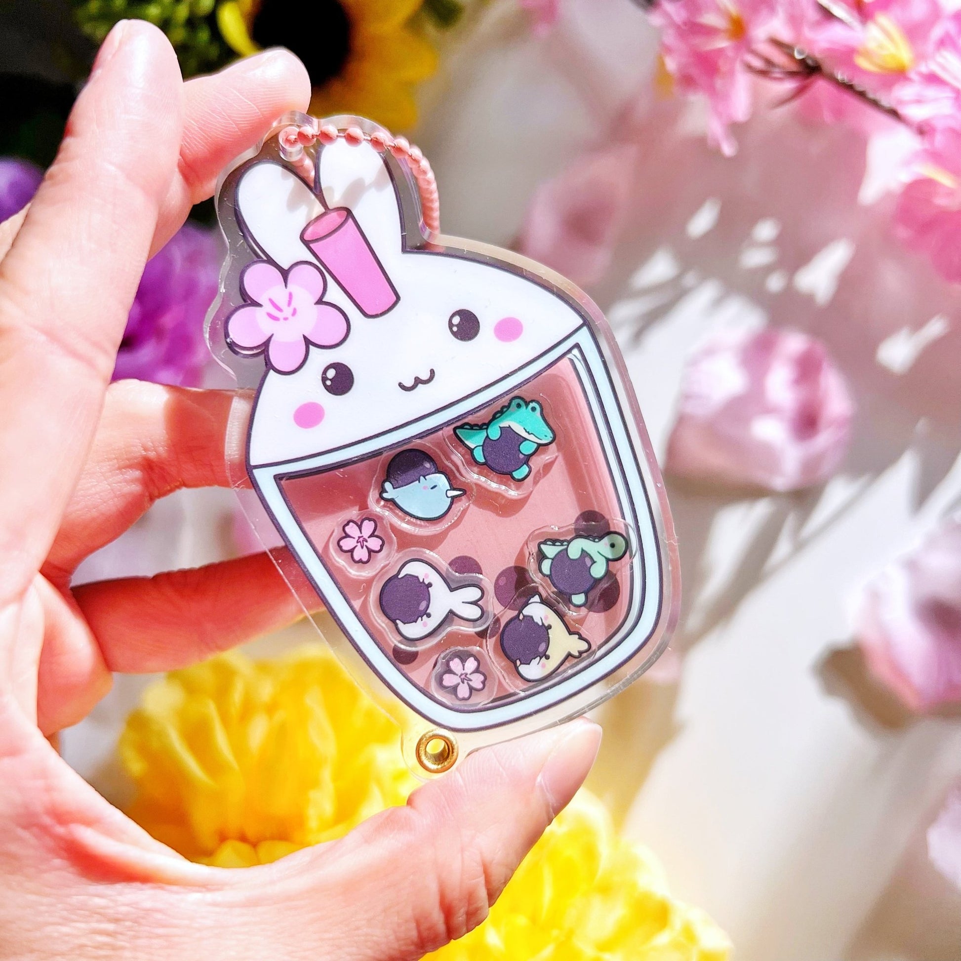 Shaker Keychain - Sakura Boba Cup (Refillable) with Blind Bag - SumLilThings