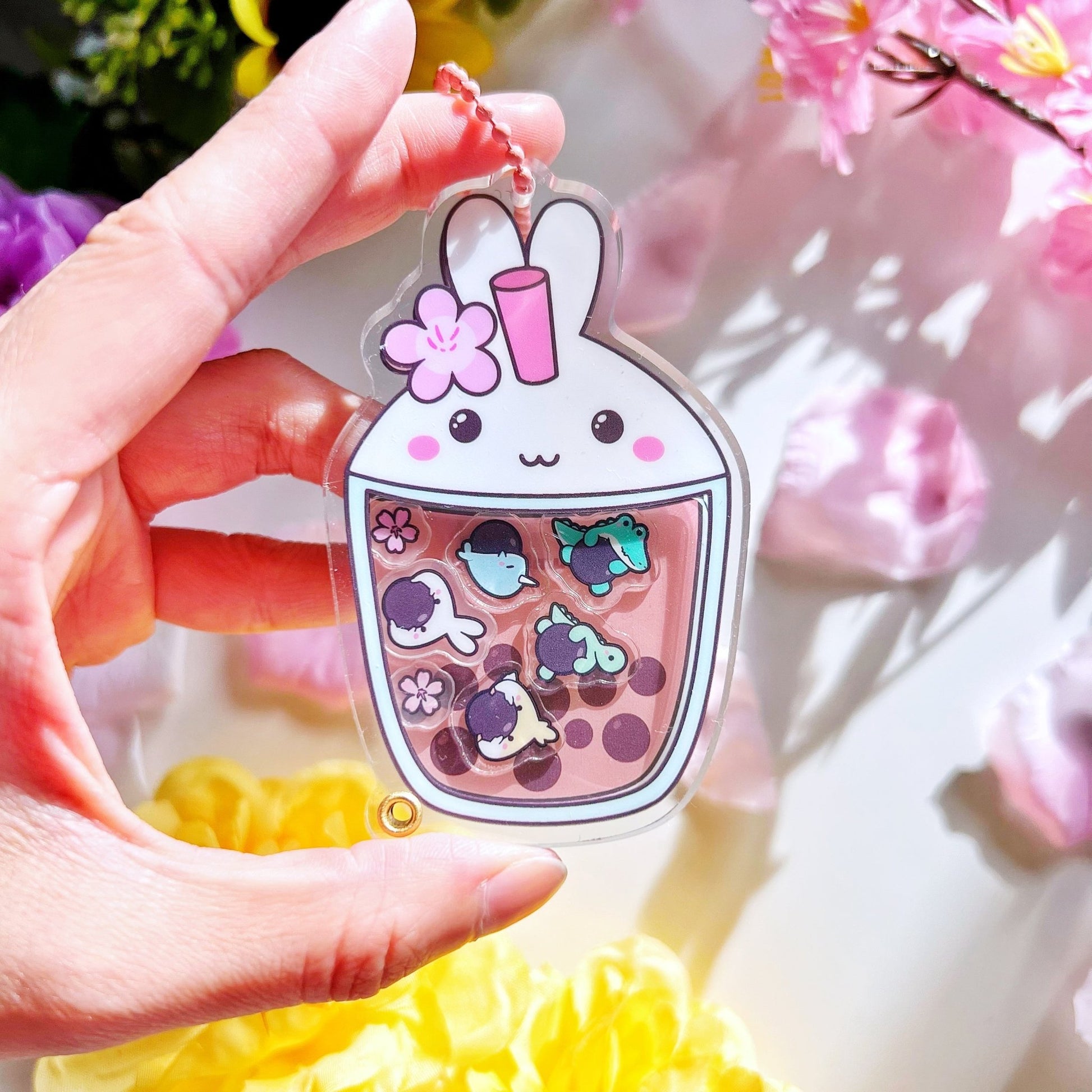Shaker Keychain - Sakura Boba Cup (Refillable) with Blind Bag - SumLilThings