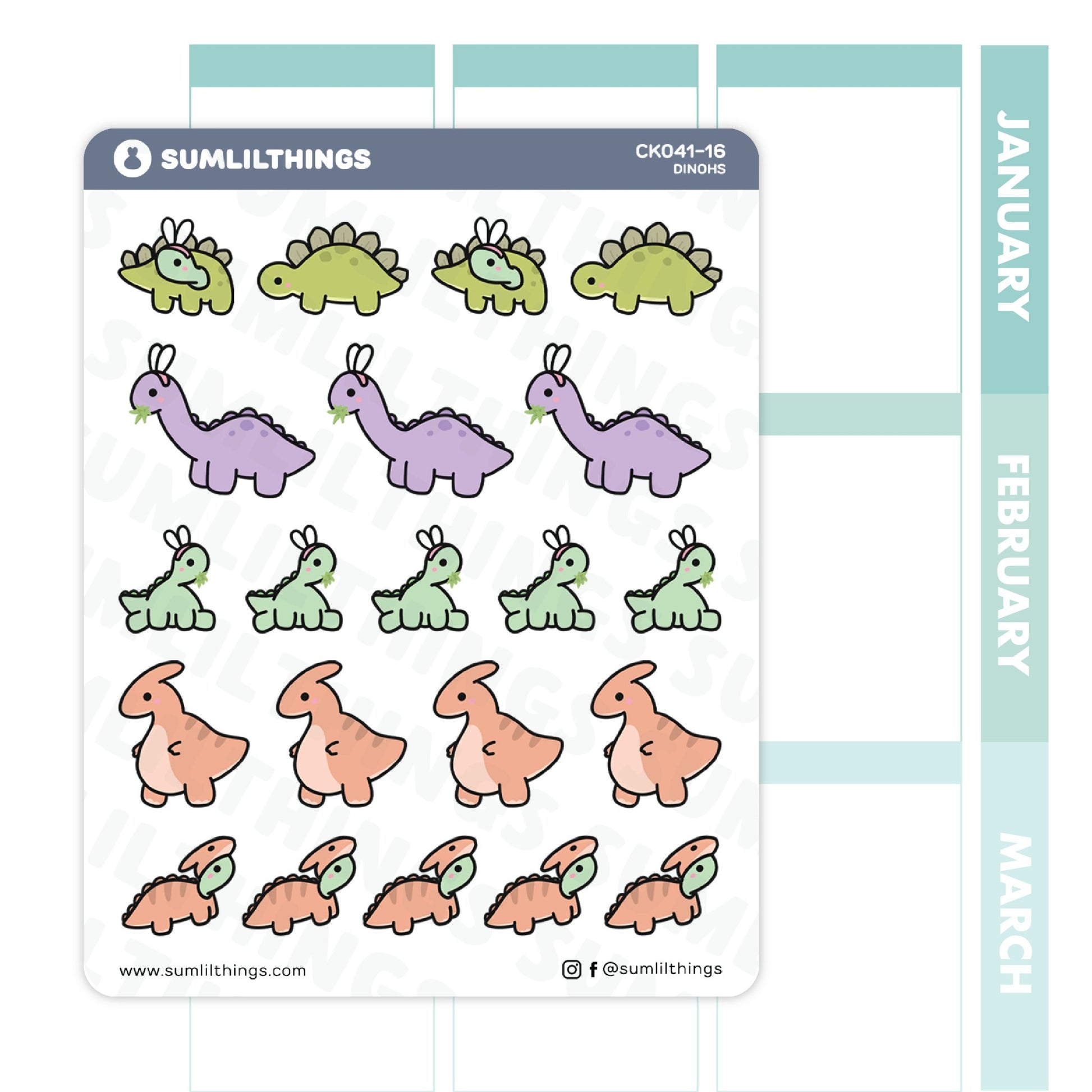 So Many Dinohs Stickers - SumLilThings