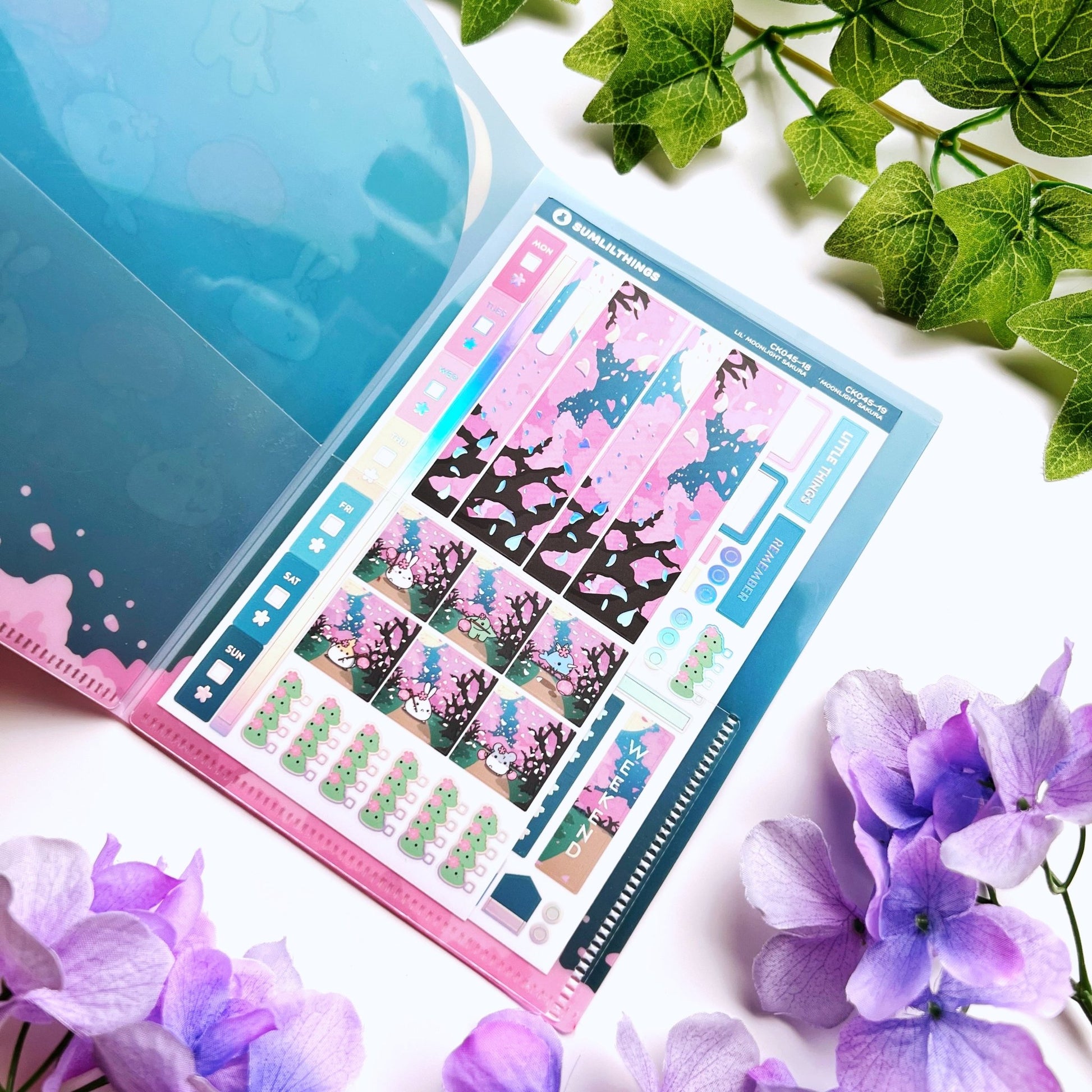 Sticker Folder - Floating Sakura Lanterns (B6 Size) - SumLilThings