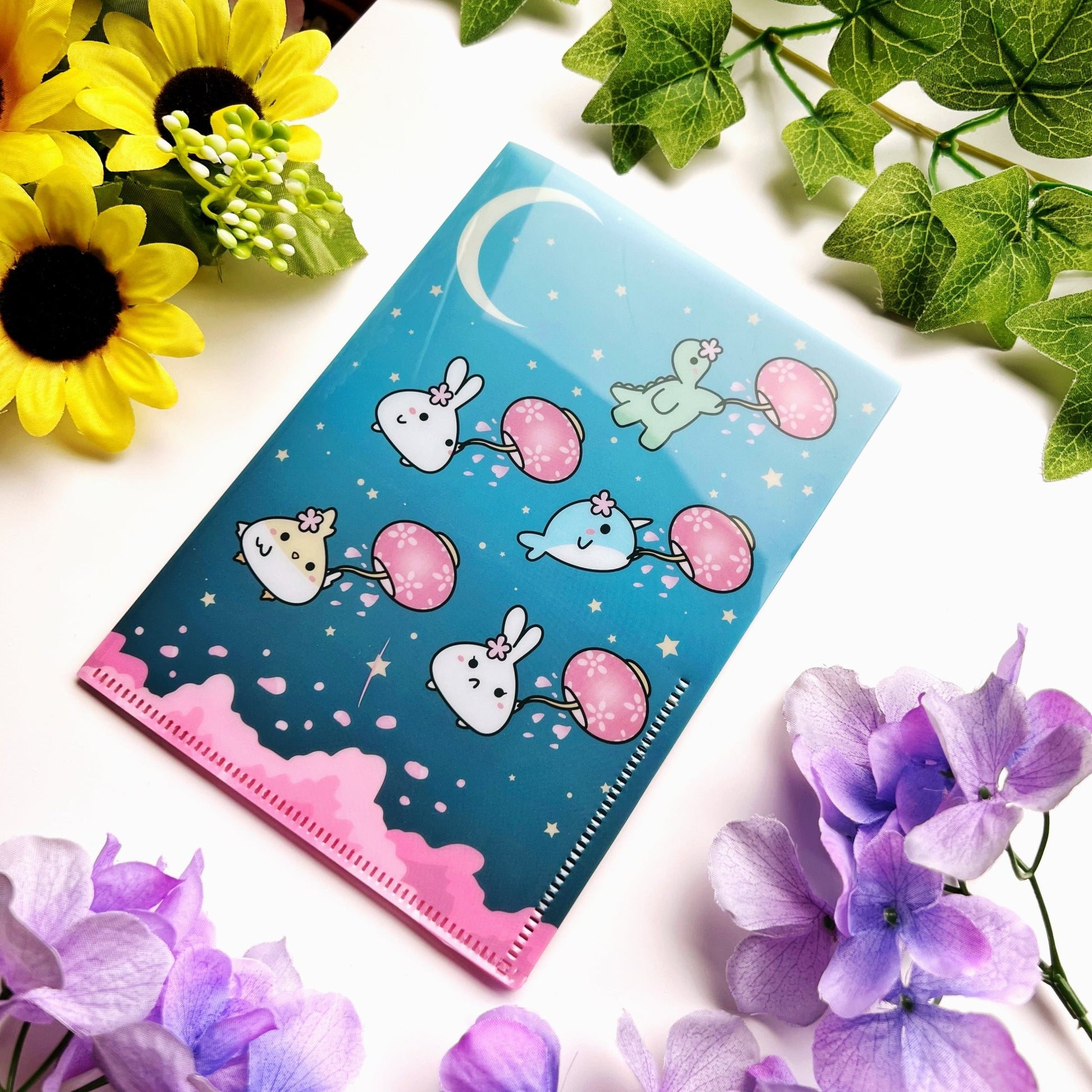 Sticker Folder - Floating Sakura Lanterns (B6 Size) - SumLilThings