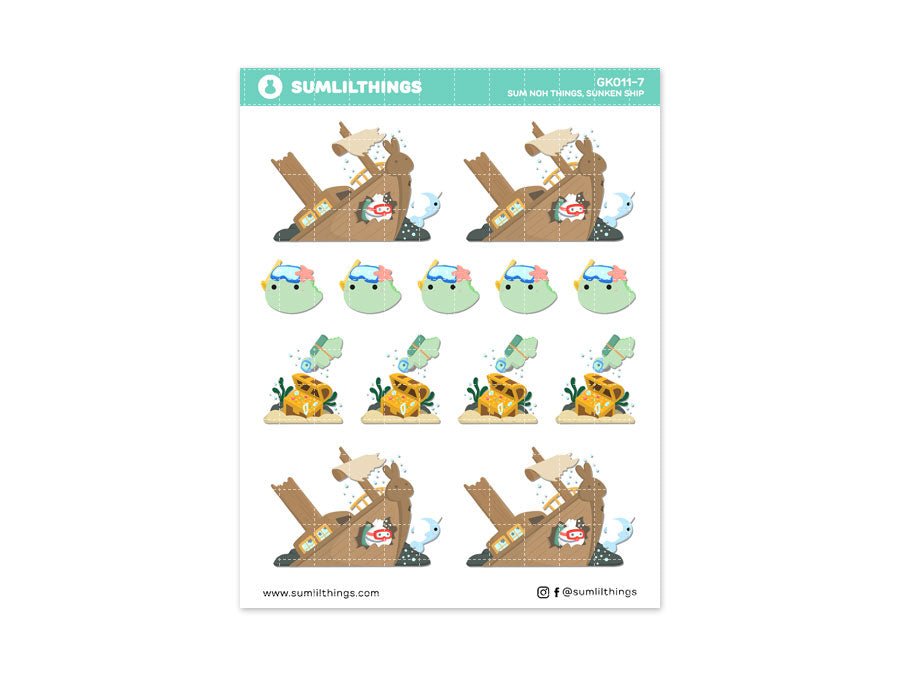 SumNohThings - (7) Sunken Ship Deco Sheet - SumLilThings