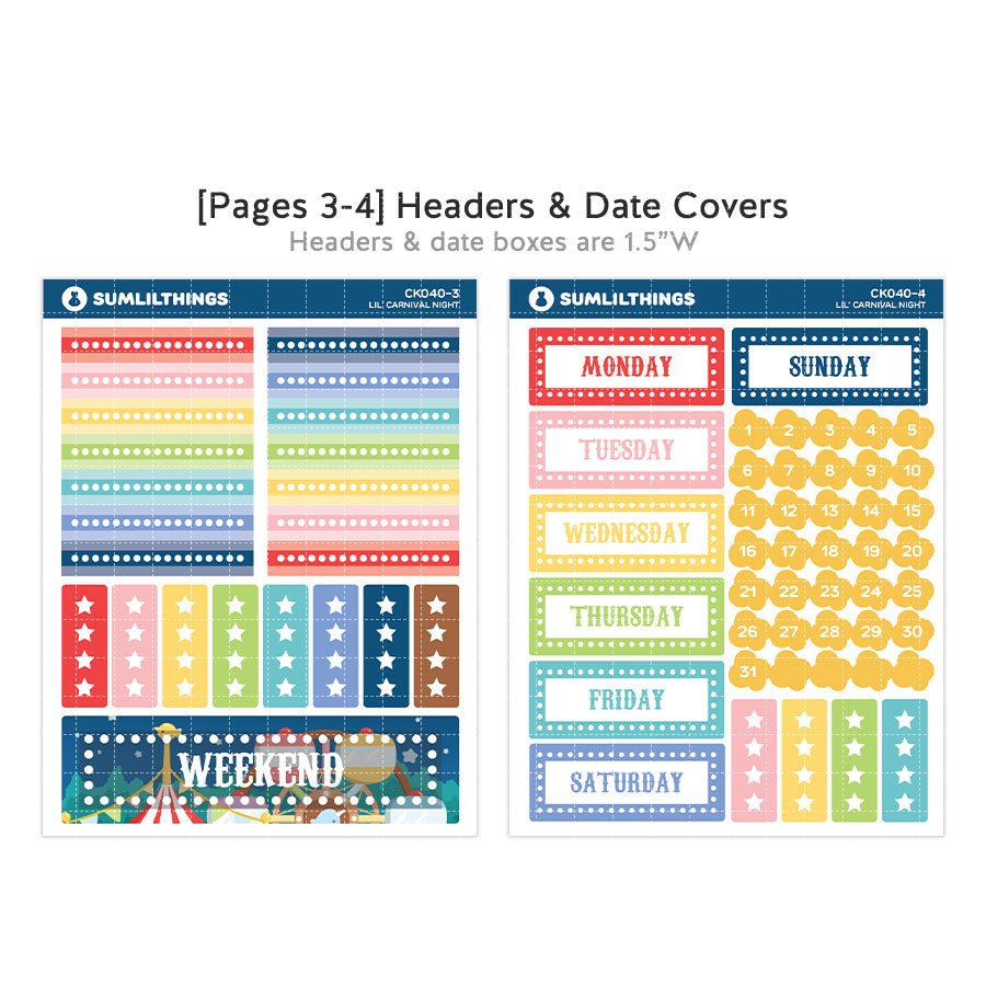 Vertical Kit - Carnival Night (11 Pages) - Holographic - SumLilThings