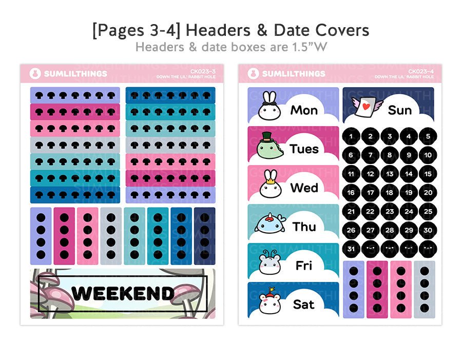 Vertical Kit - Down The Rabbit Hole (11 Pages) - Gold Foil - SumLilThings