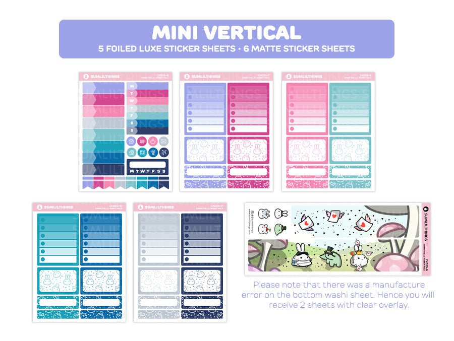 Vertical Kit - Down The Rabbit Hole (11 Pages) - Gold Foil - SumLilThings