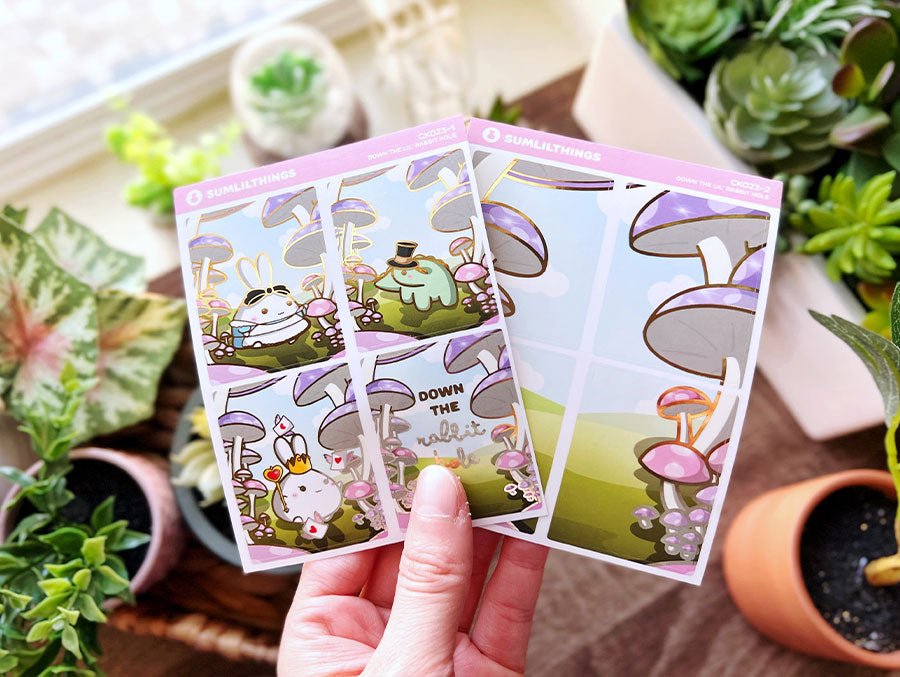 Vertical Kit - Down The Rabbit Hole (11 Pages) - Gold Foil - SumLilThings