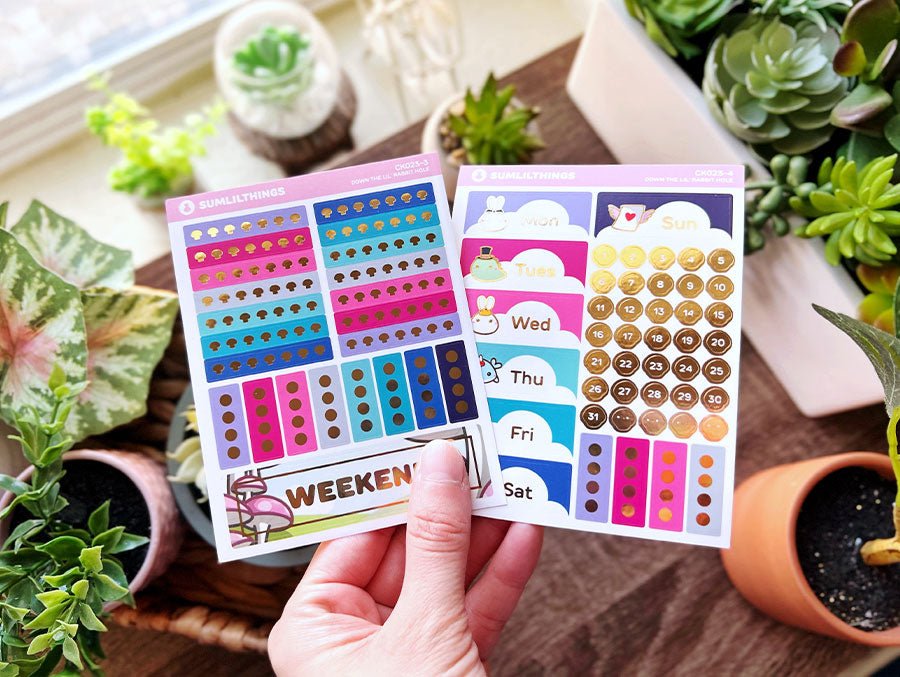 Vertical Kit - Down The Rabbit Hole (11 Pages) - Gold Foil - SumLilThings