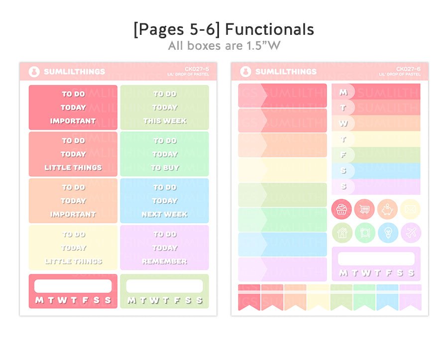 Vertical Kit - Drop of Pastel (10 Pages) - Gold Foil - SumLilThings