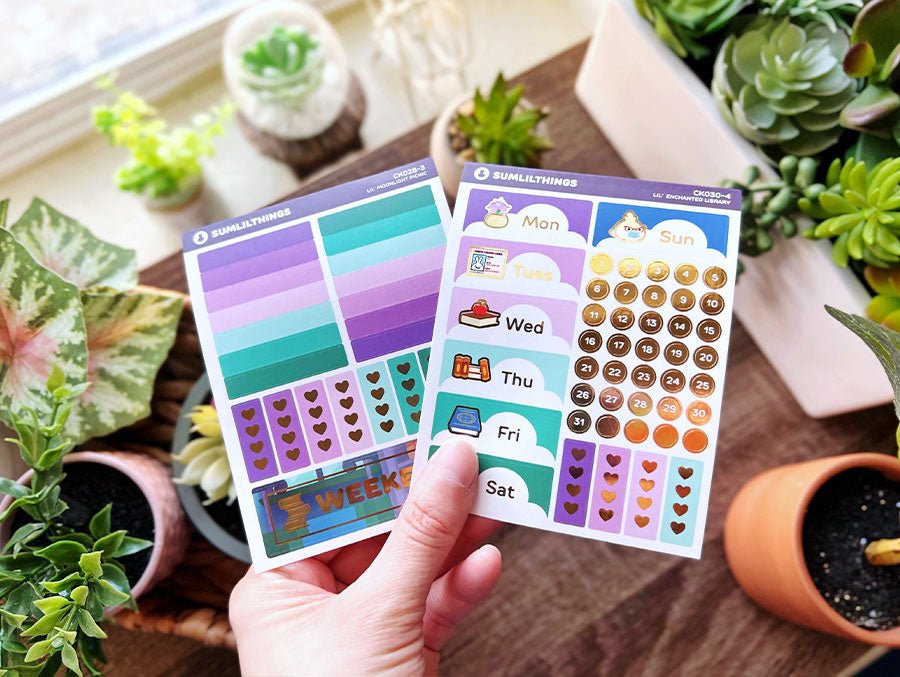 Vertical Kit - Enchanted Library (10 Pages) - Gold Foil - SumLilThings