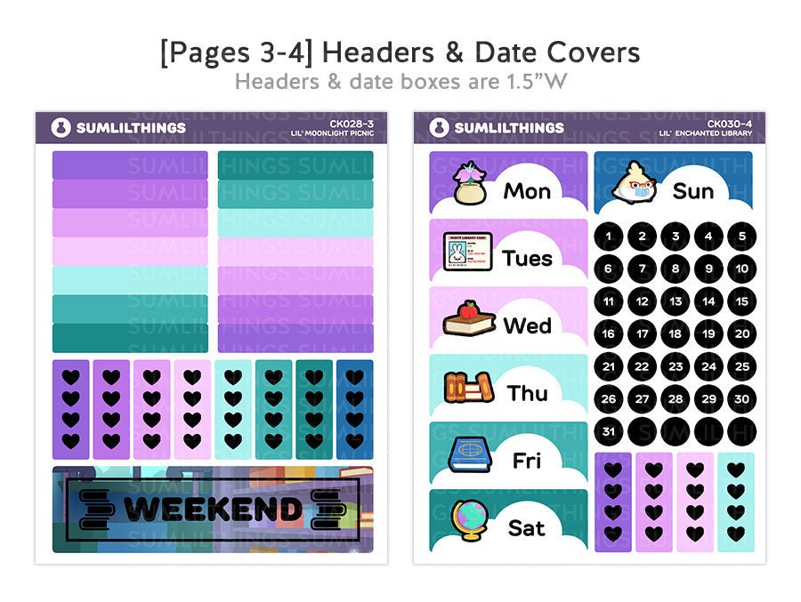 Vertical Kit - Enchanted Library (10 Pages) - Gold Foil - SumLilThings