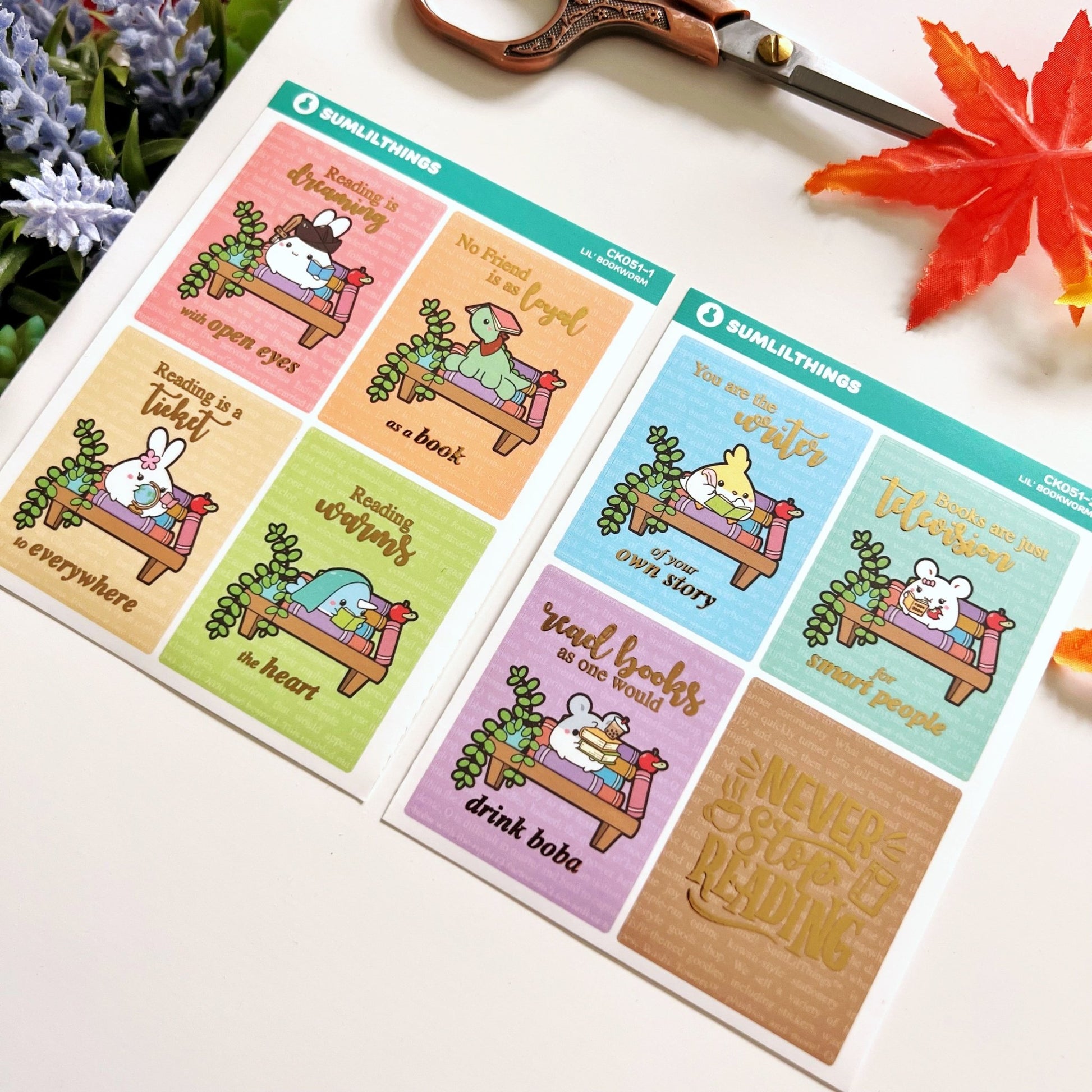 Vertical Kit - Lil' Bookworm - Gold Foil - SumLilThings