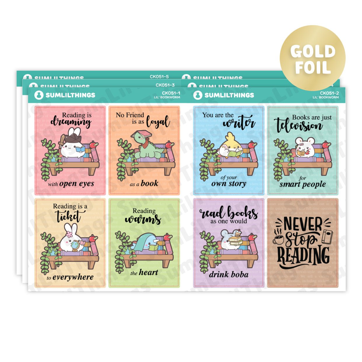 Vertical Kit - Lil' Bookworm - Gold Foil - SumLilThings