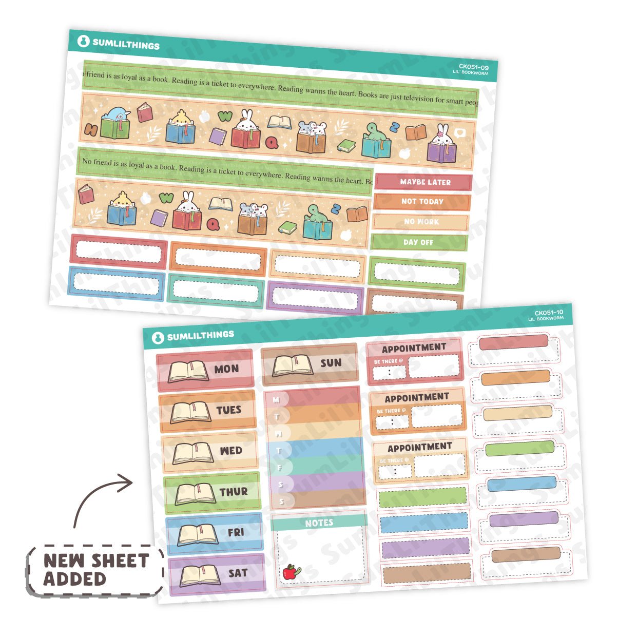 Vertical Kit - Lil' Bookworm - Gold Foil - SumLilThings