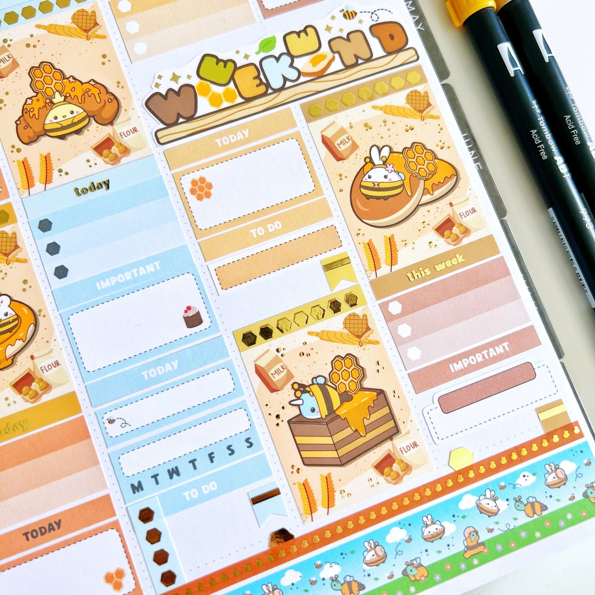 Vertical Kit - Lil' Honey Pastries (10 Pages) - Gold Foil - SumLilThings