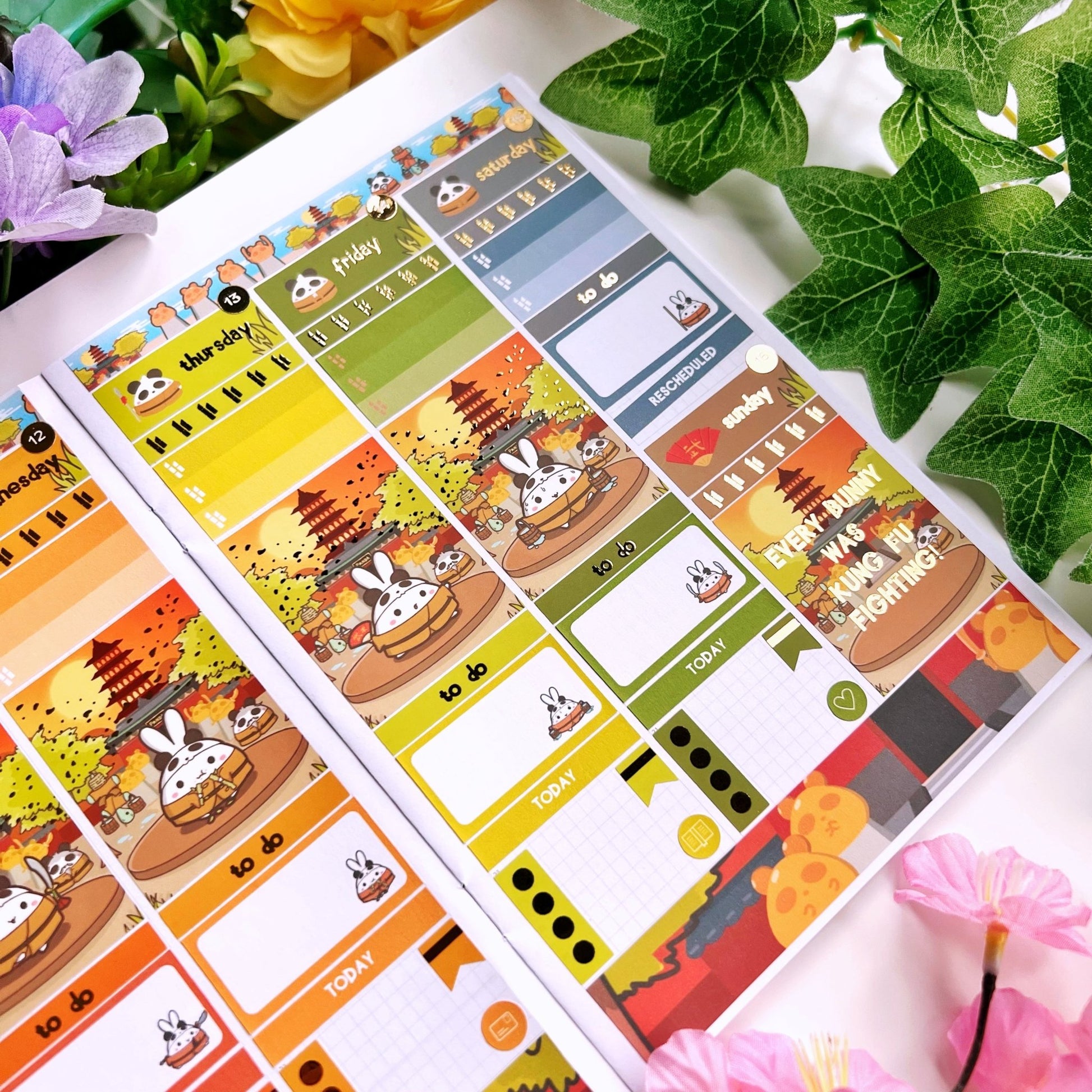 Vertical Kit - Lil' Panda Dojo (9 Pages) - Gold Foil - SumLilThings