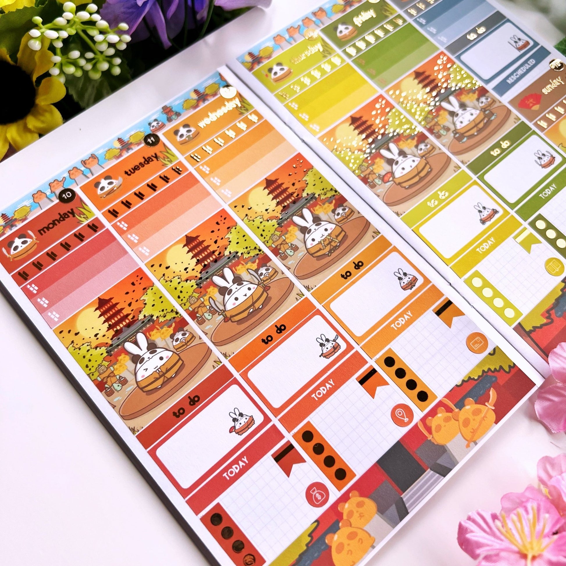 Vertical Kit - Lil' Panda Dojo (9 Pages) - Gold Foil - SumLilThings