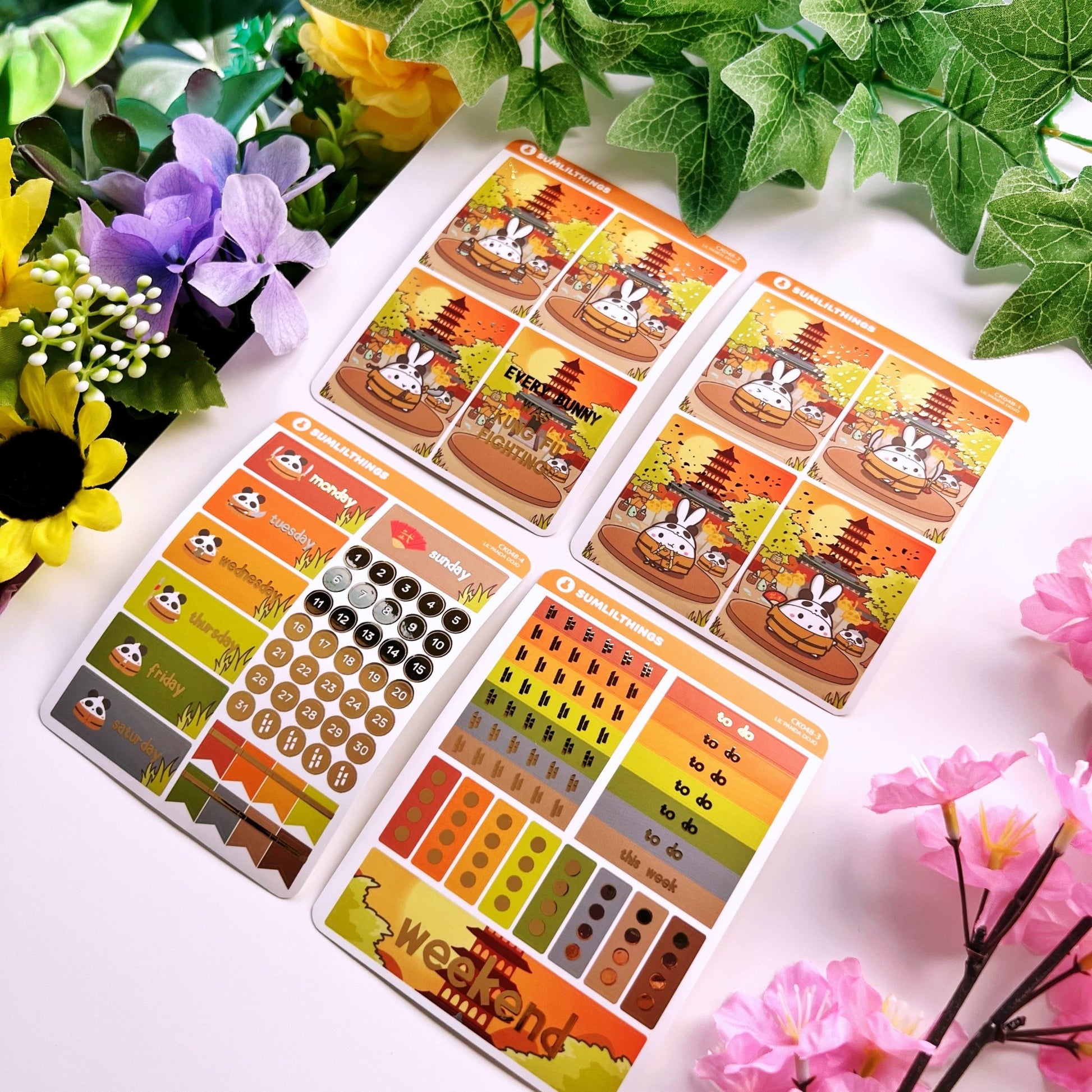 Vertical Kit - Lil' Panda Dojo (9 Pages) - Gold Foil - SumLilThings