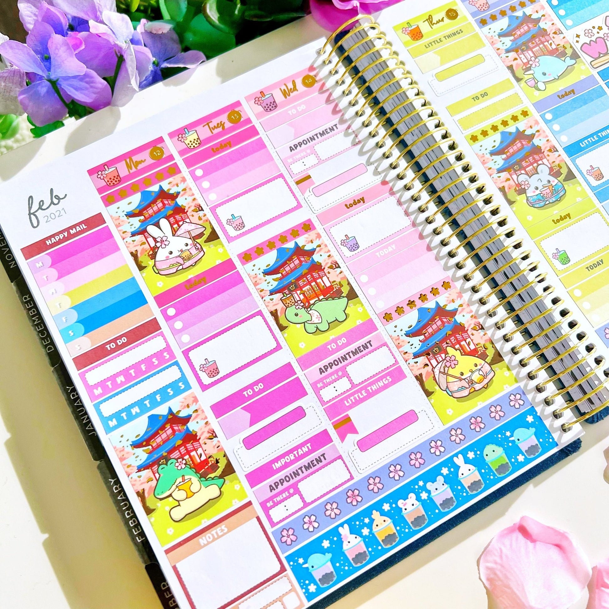 Vertical Kit - Lil' Sakura Boba - Gold Foil - SumLilThings