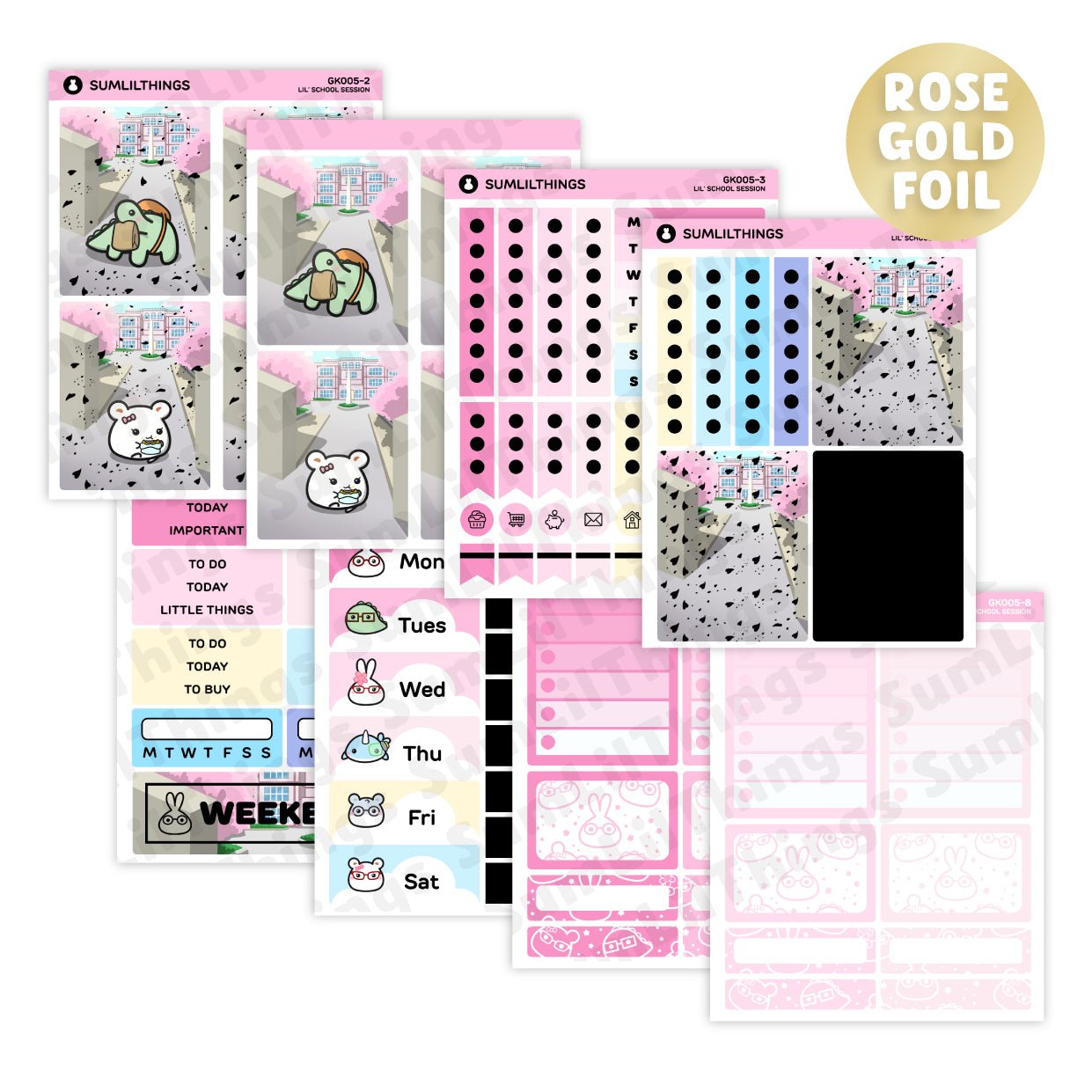 Vertical Kit - Lil' School Session (11 Pages) - Rose Gold Foil - SumLilThings