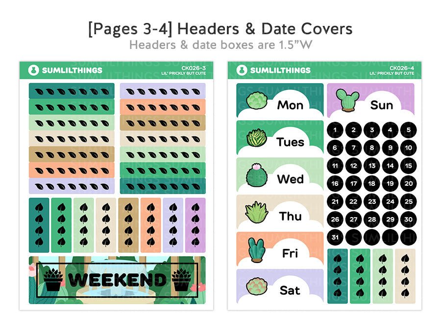 Vertical Kit - Prickly But Cute (10 Pages) - Gold Foil - SumLilThings