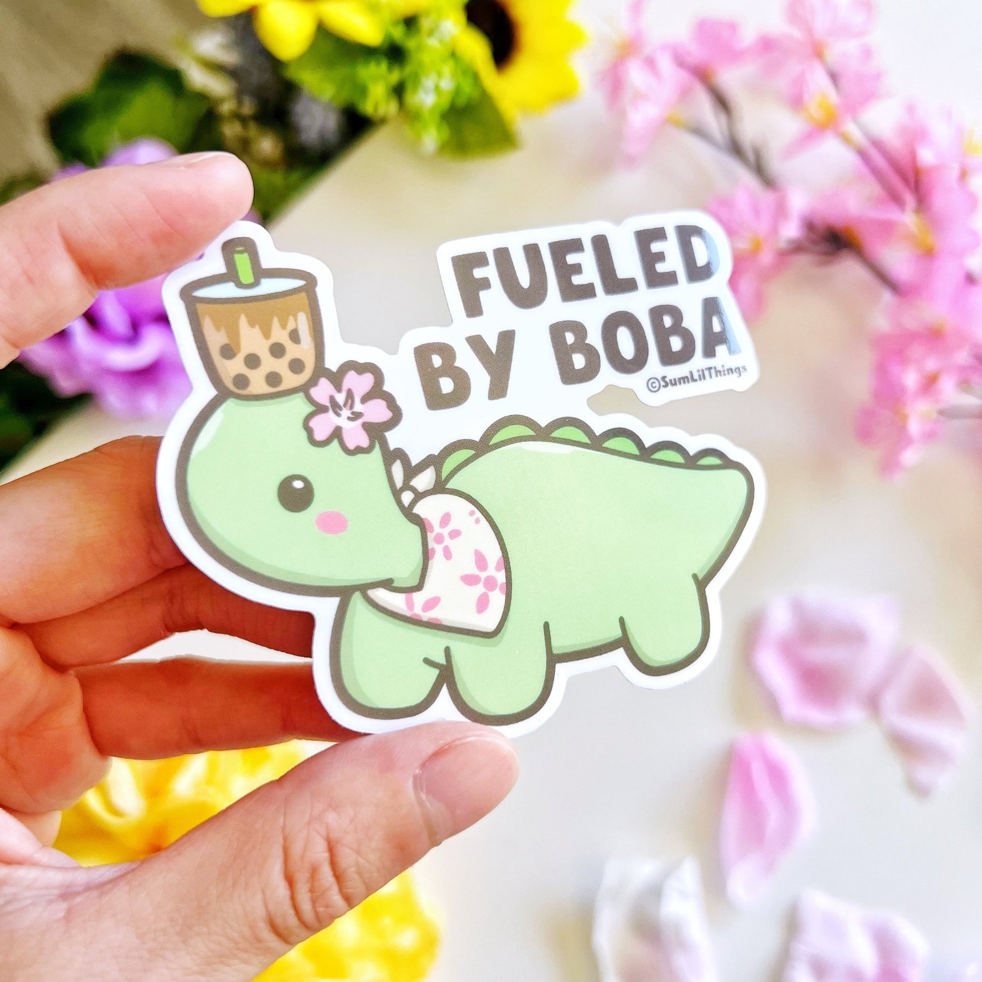 Vinyl Sticker - Fueled By Boba (Transparent) - SumLilThings