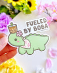 Vinyl Sticker - Fueled By Boba (Transparent) - SumLilThings