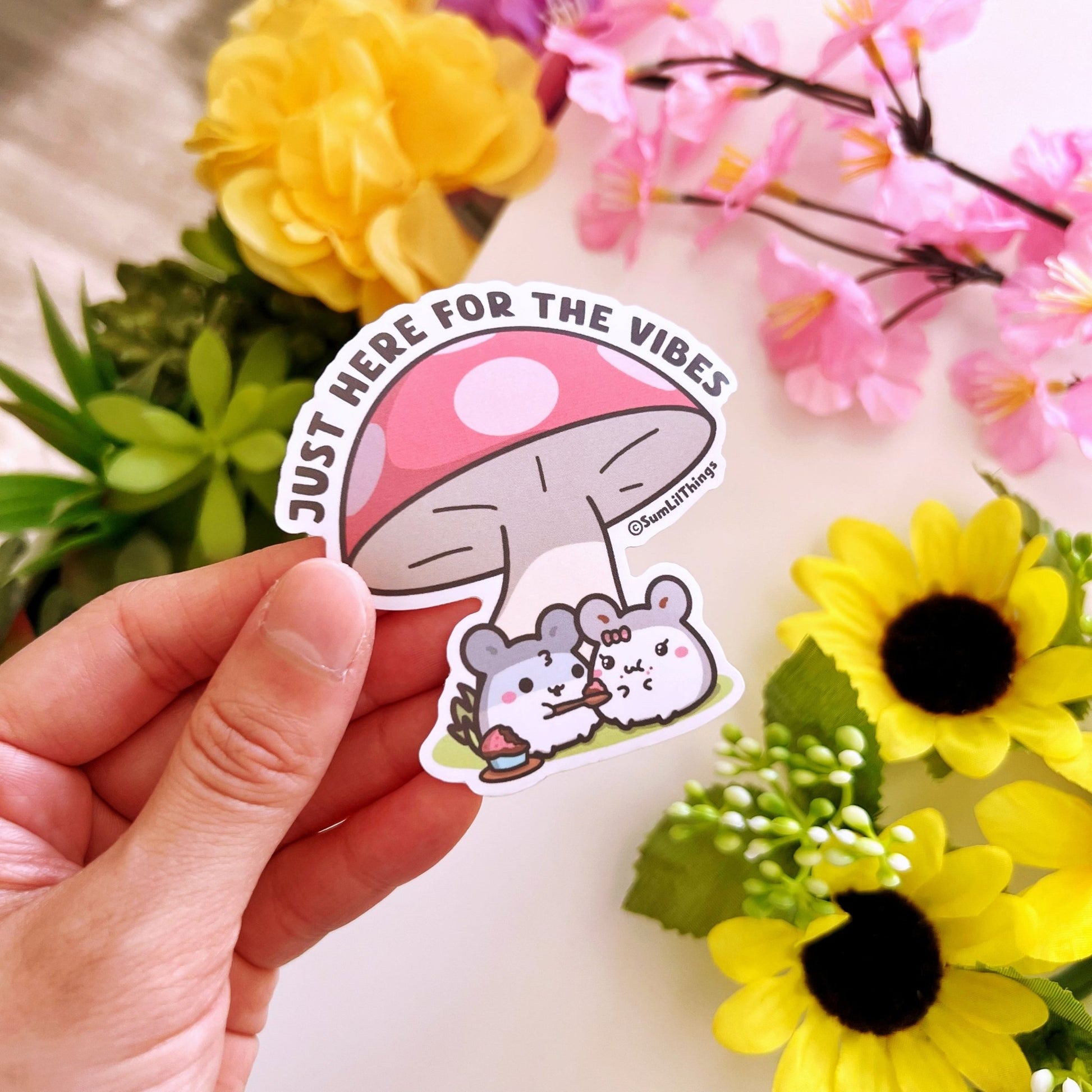 Vinyl Sticker - Here For The Vibe (Eating) - SumLilThings