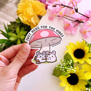 Vinyl Sticker - Here For The Vibe (Eating) - SumLilThings