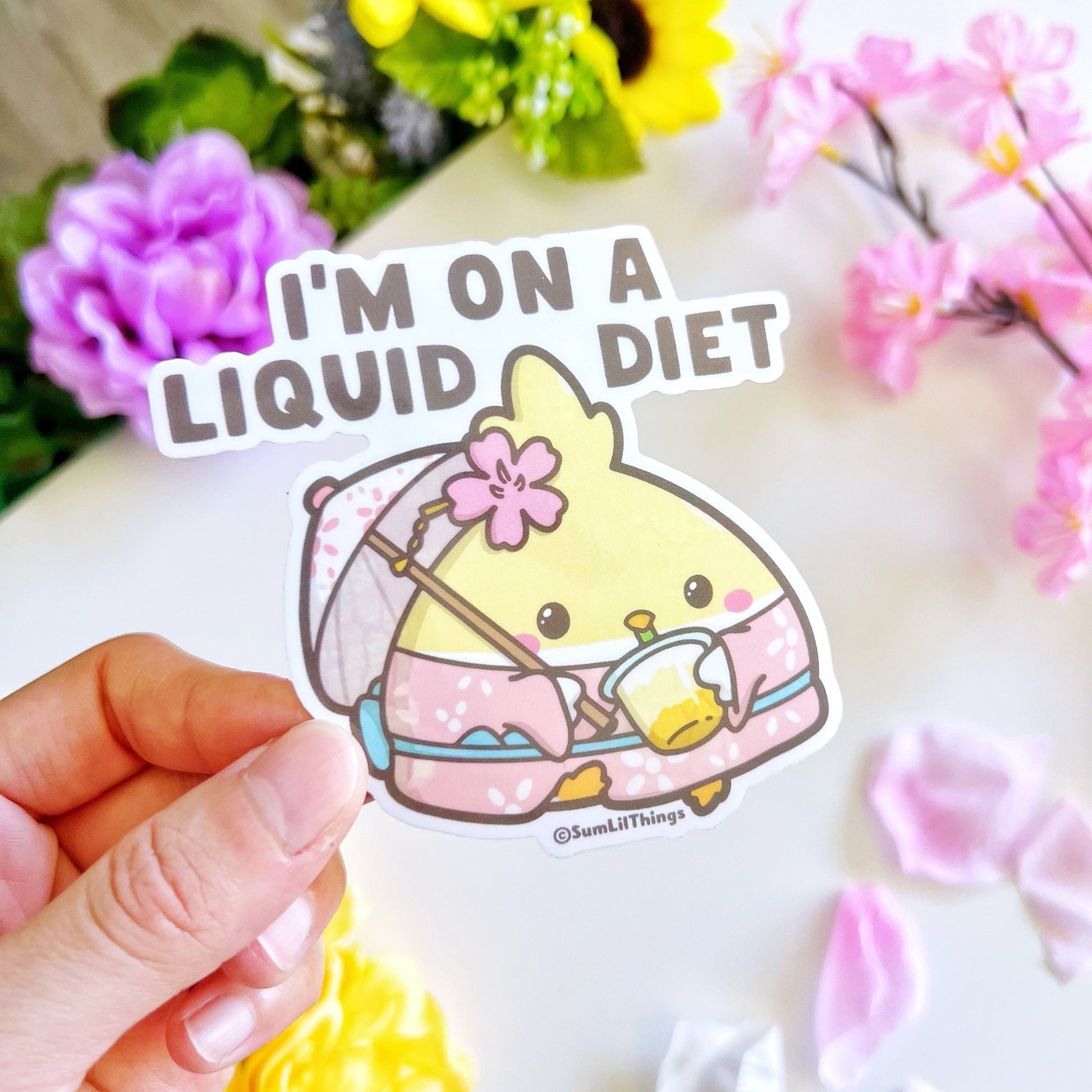 Vinyl Sticker - I'm On A Liquid Diet (Transparent) - SumLilThings