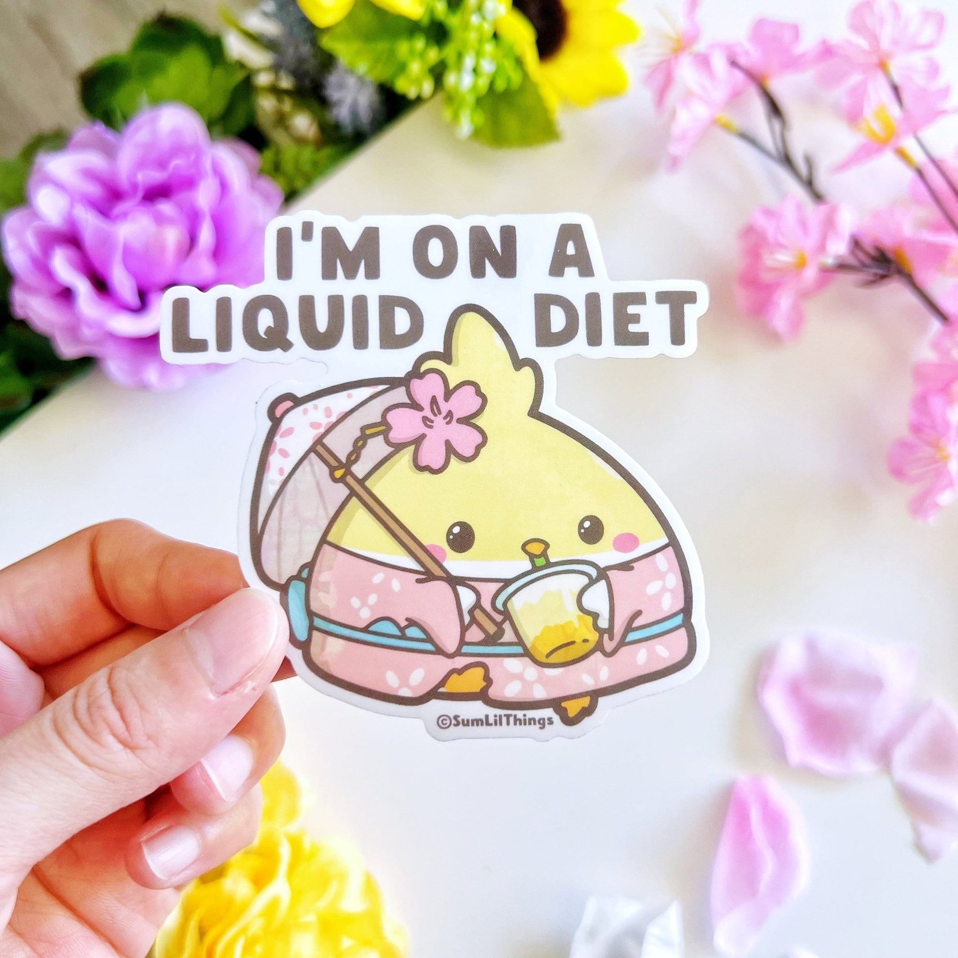 Vinyl Sticker - I'm On A Liquid Diet (Transparent) - SumLilThings