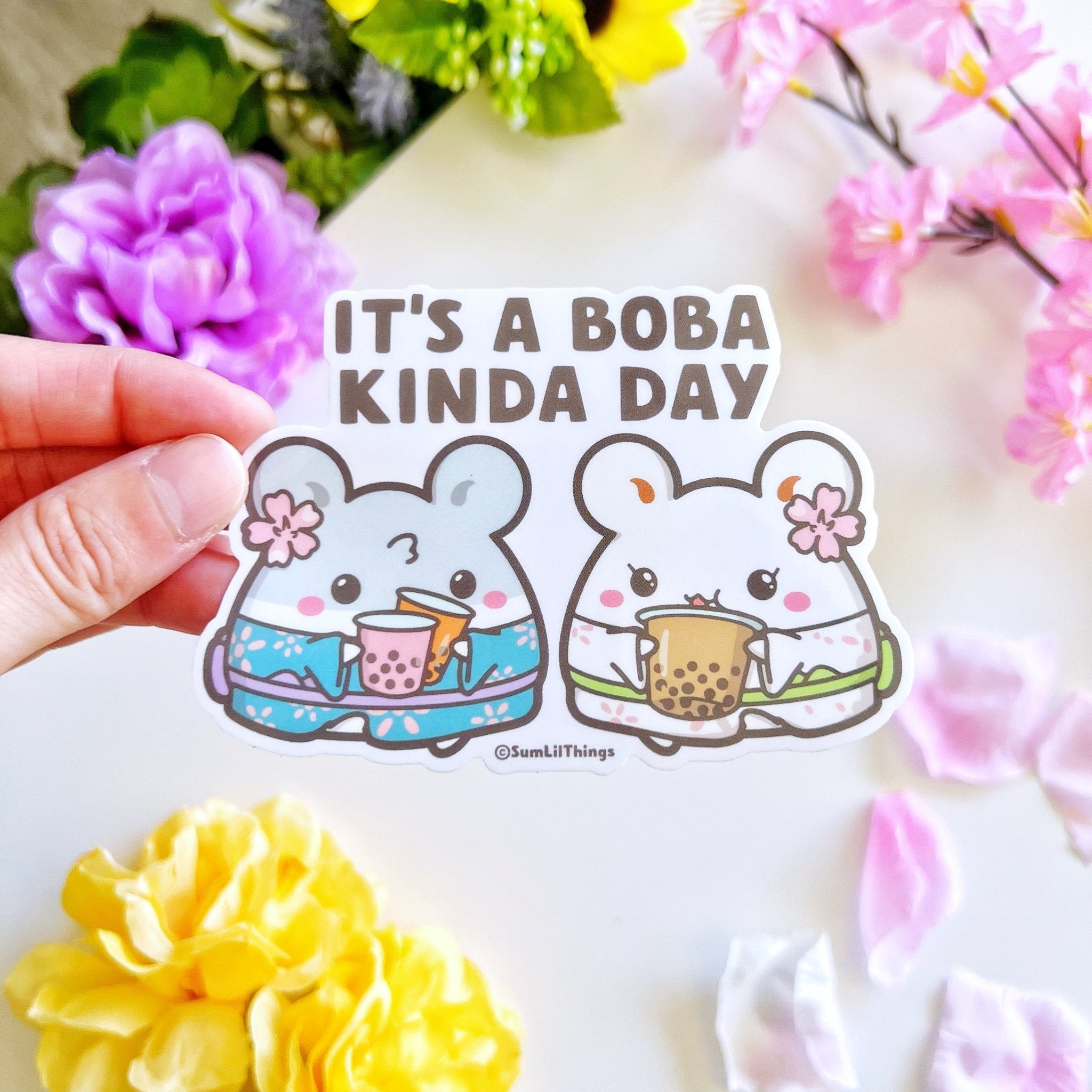 Vinyl Sticker - It's A Boba Kind of Day (Transparent) - SumLilThings
