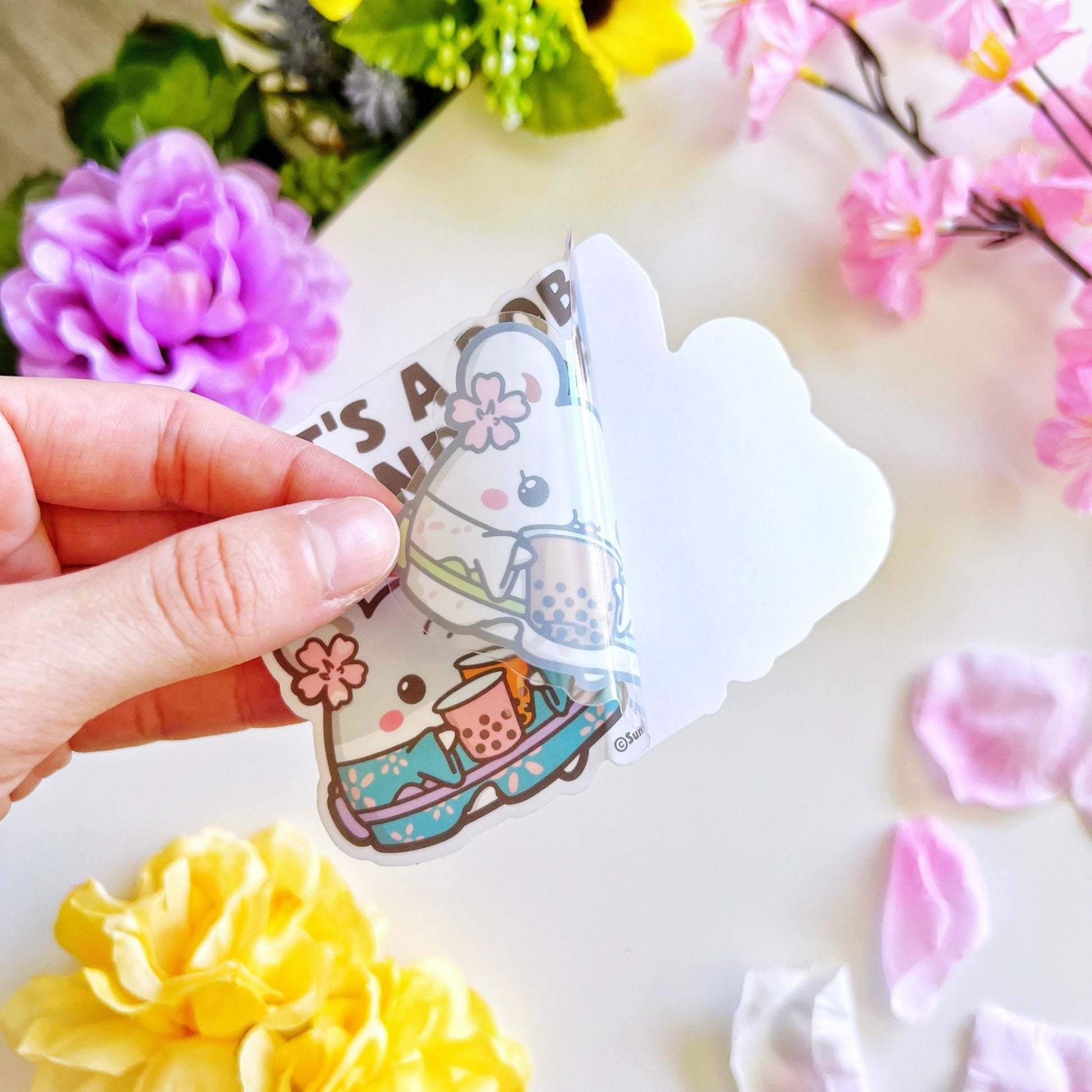 Vinyl Sticker - It's A Boba Kind of Day (Transparent) - SumLilThings