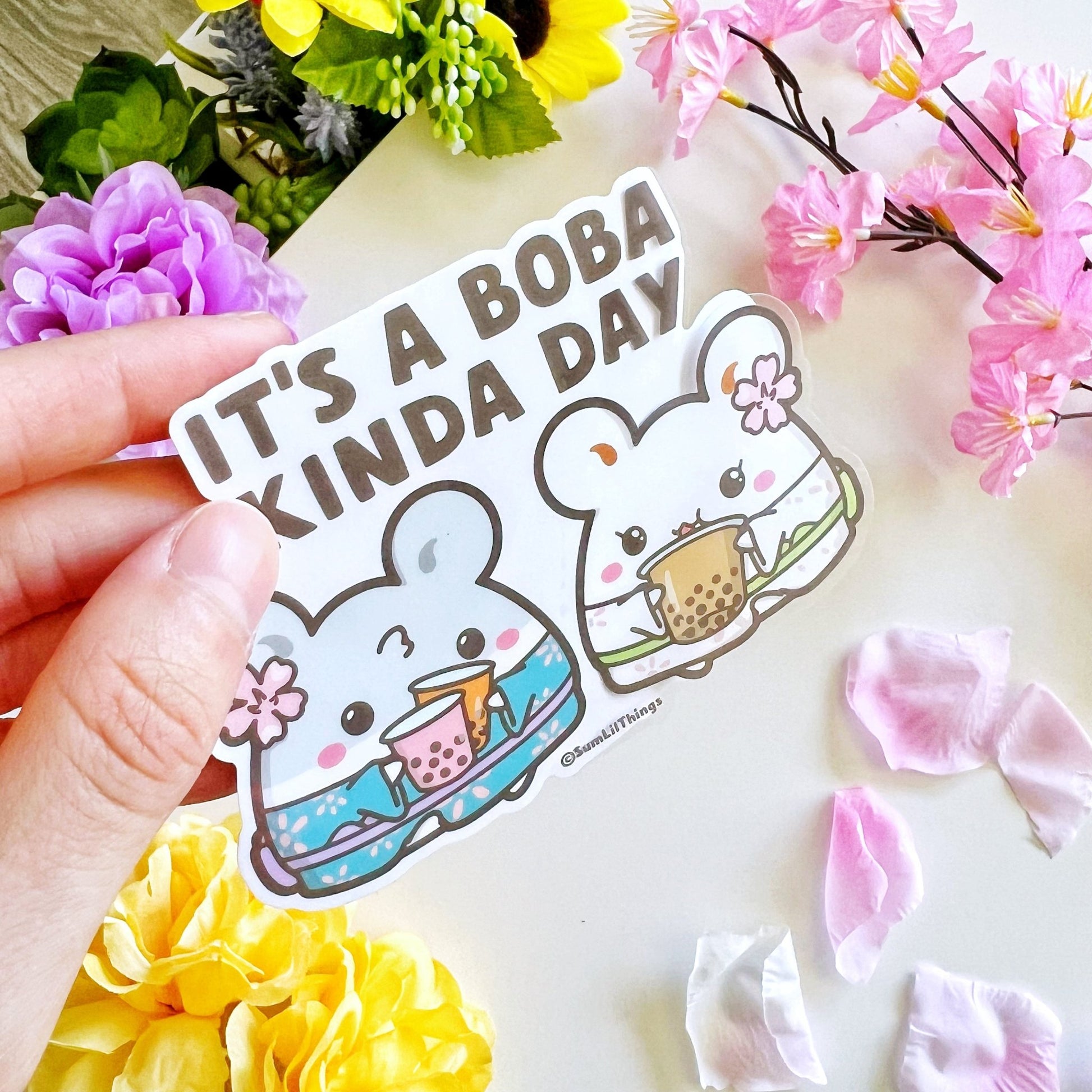 Vinyl Sticker - It's A Boba Kind of Day (Transparent) - SumLilThings
