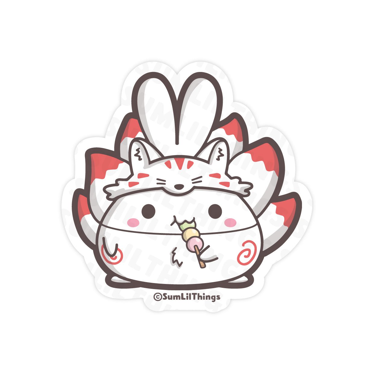 Vinyl Sticker - Kitsune with Dango - SumLilThings